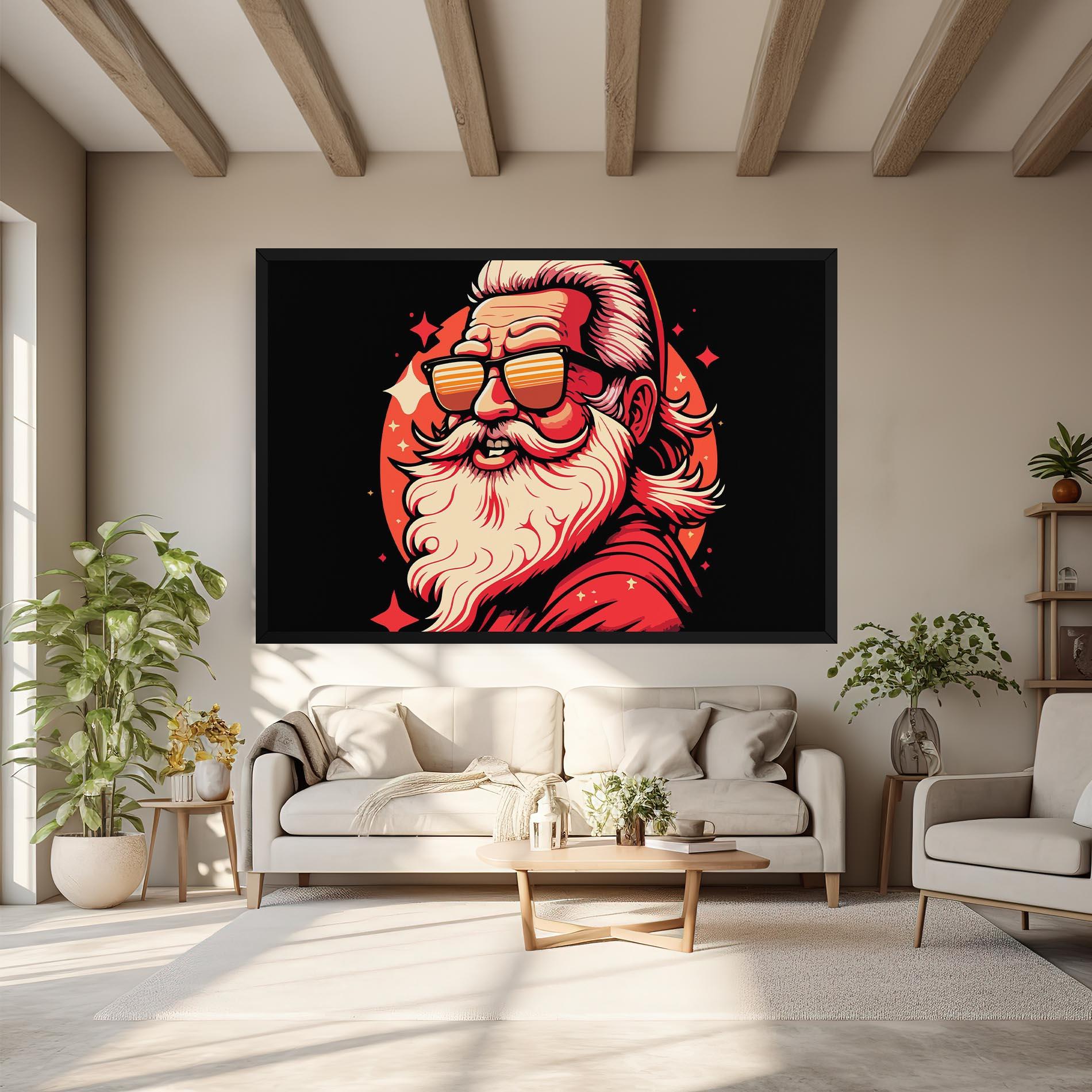 Картина на платно Glasses Santa mockup 6