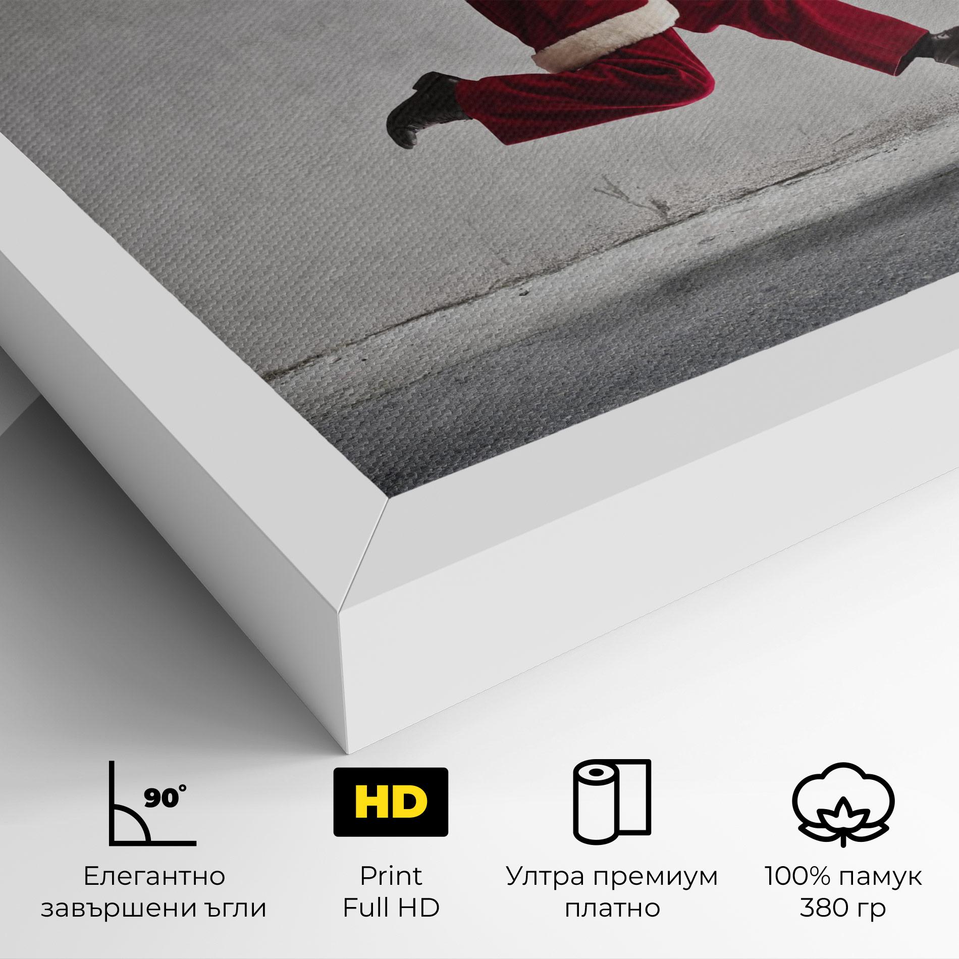 Картина на платно Santa Claus Jumping mockup 4