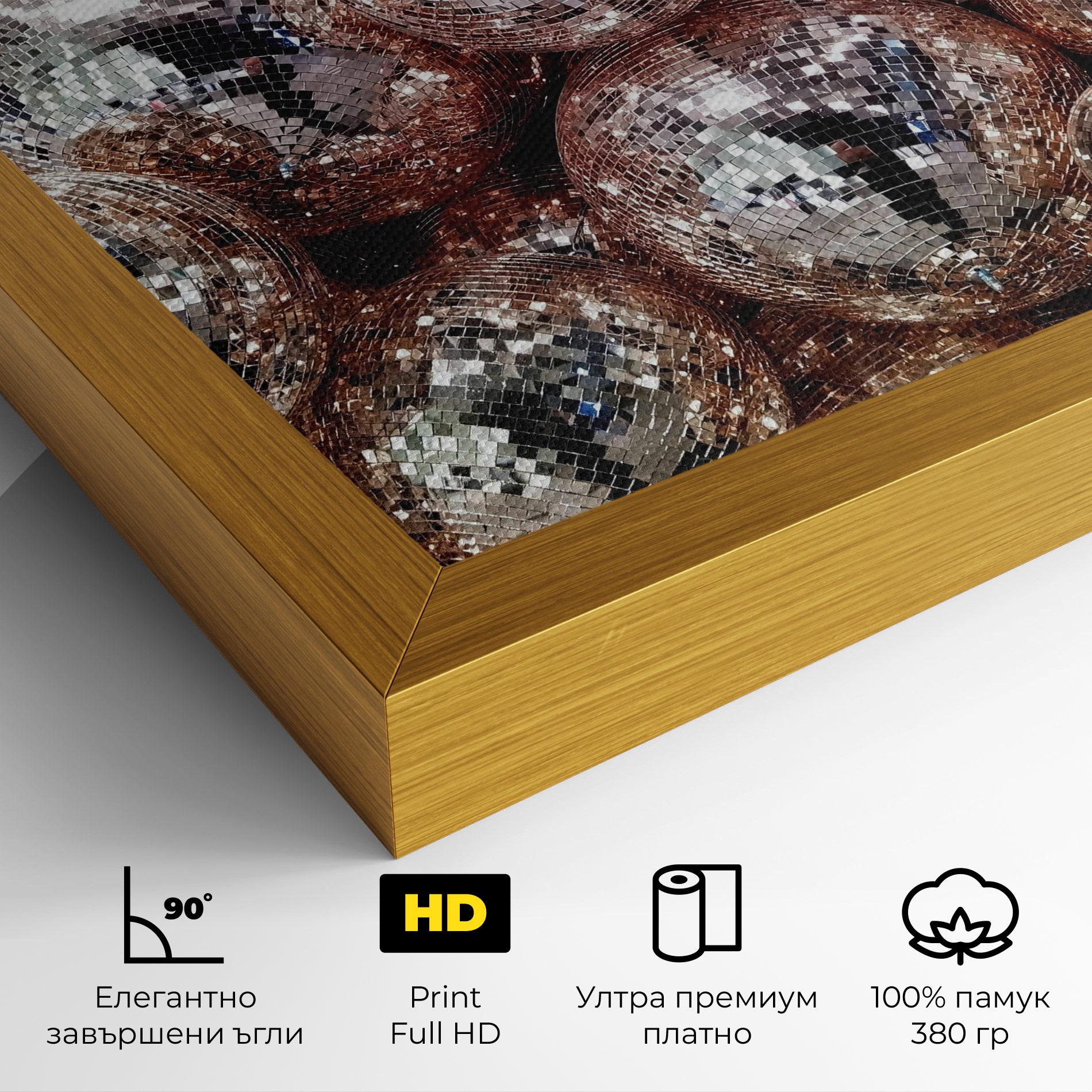 Картина на платно Christmas Disko Balls mockup 4