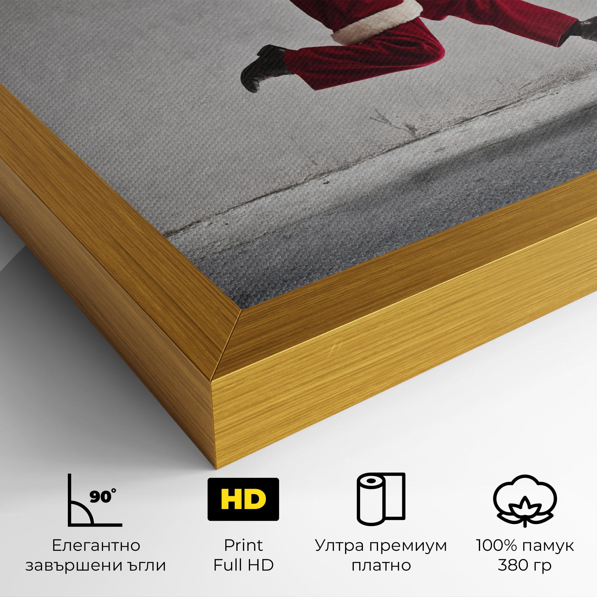 Картина на платно Santa Claus Jumping mockup 4