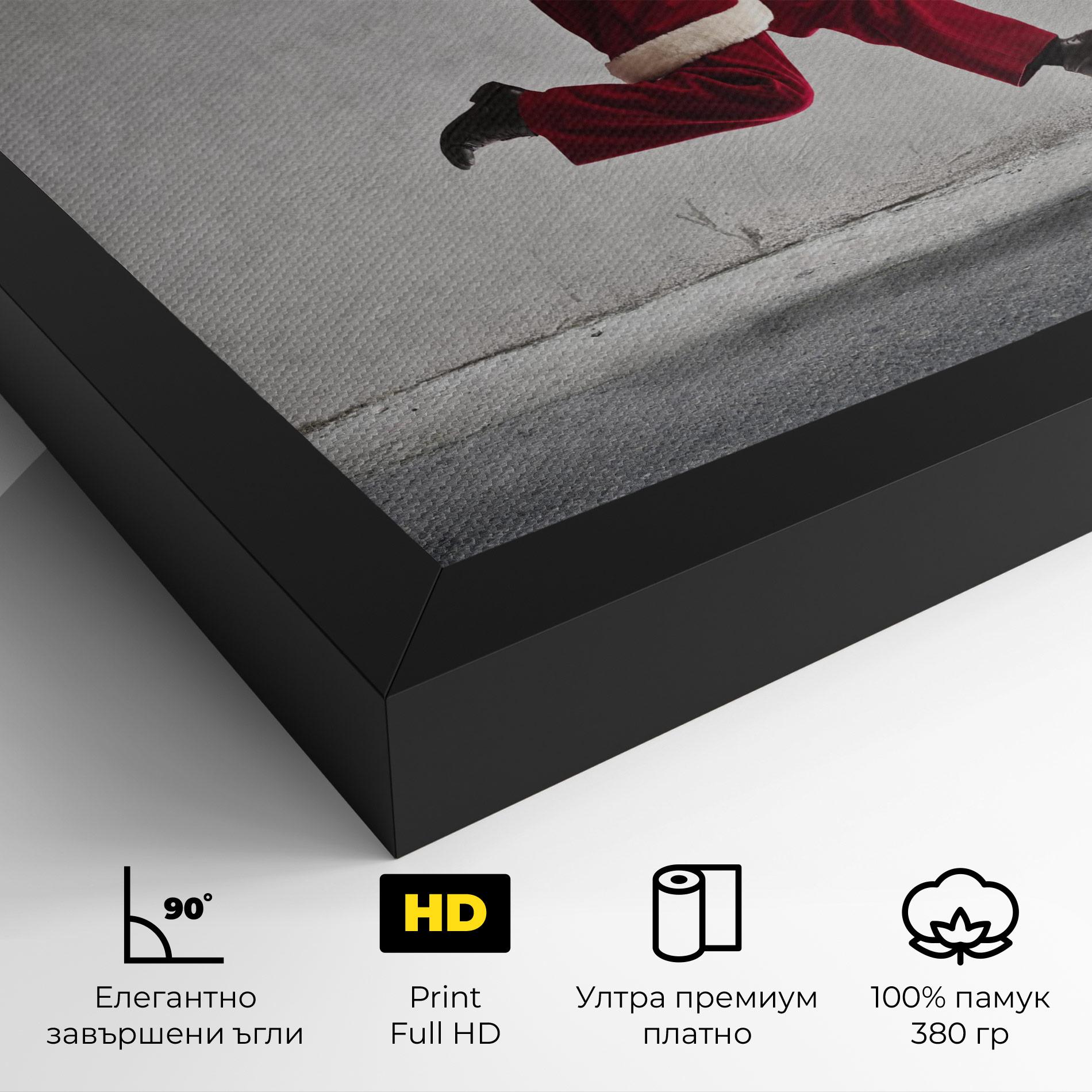 Картина на платно Santa Claus Jumping mockup 4