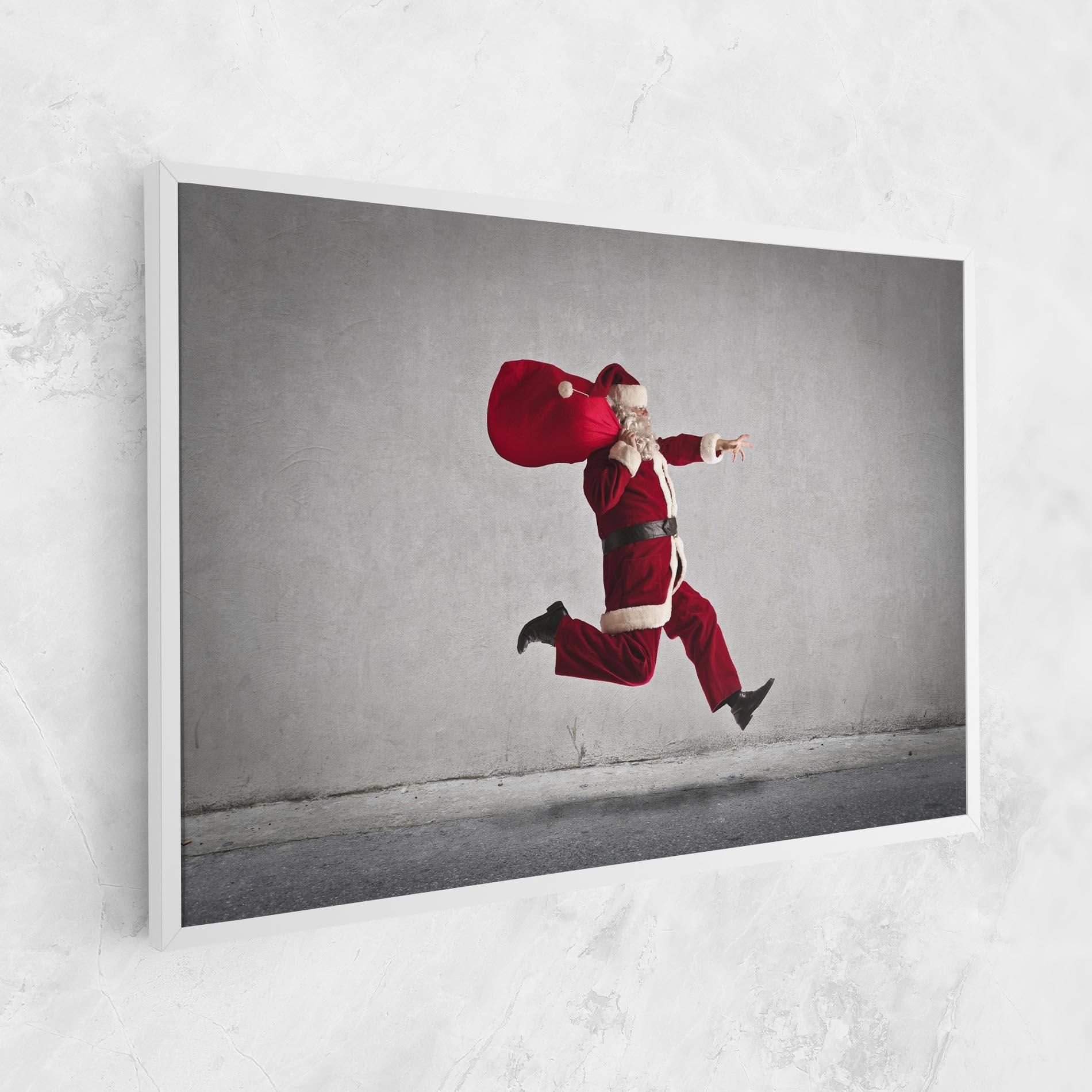 Картина на платно Santa Claus Jumping mockup 1