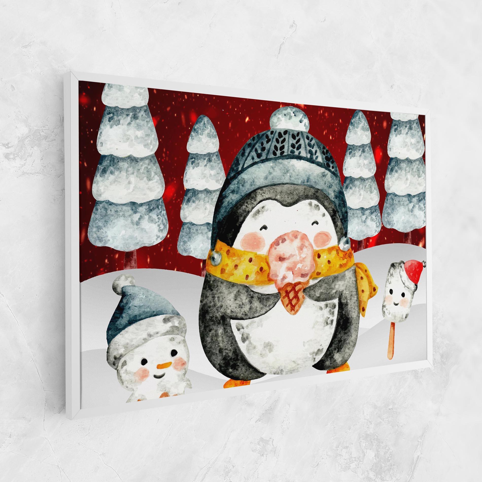 Картина на платно Yellow Pinguin mockup 1