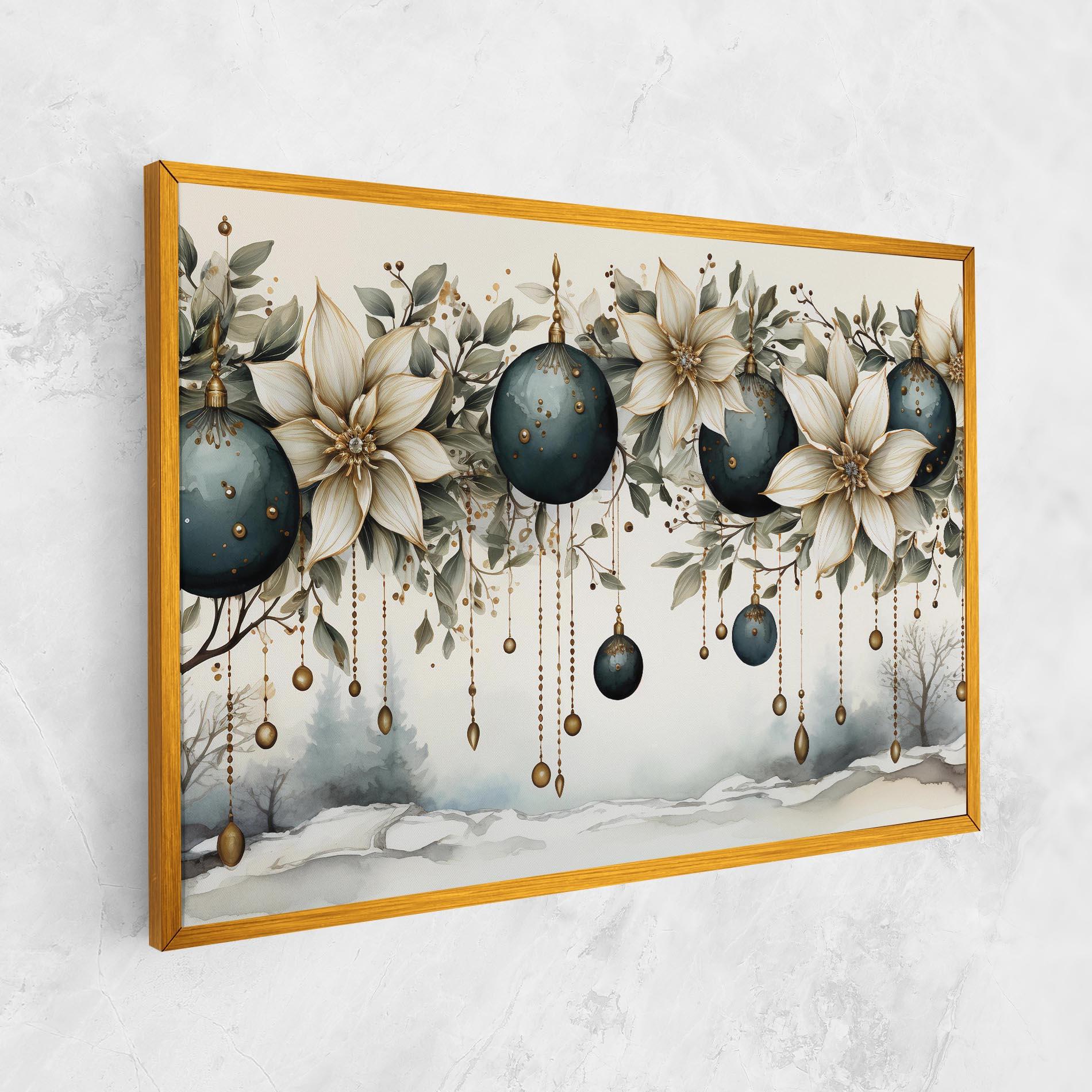 Картина на платно Christmas Flowers Art mockup 1