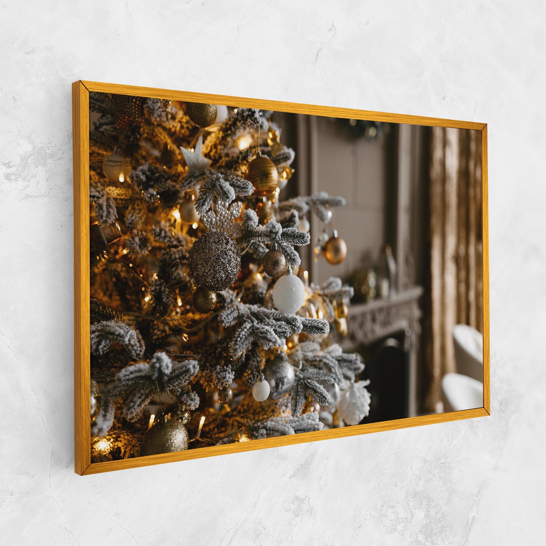 Картина на платно Gold Christmas Decorations mockup 1