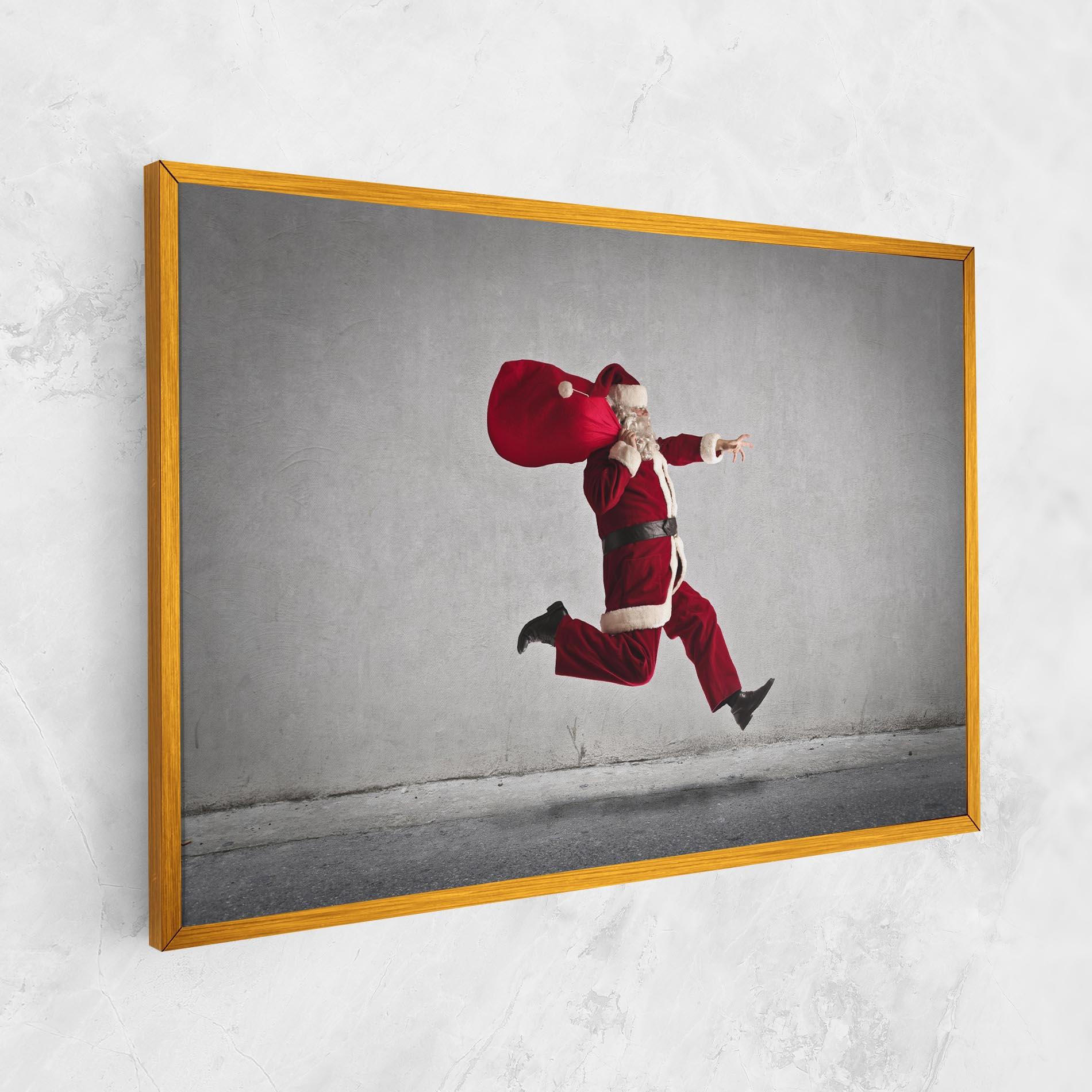 Картина на платно Santa Claus Jumping mockup 1