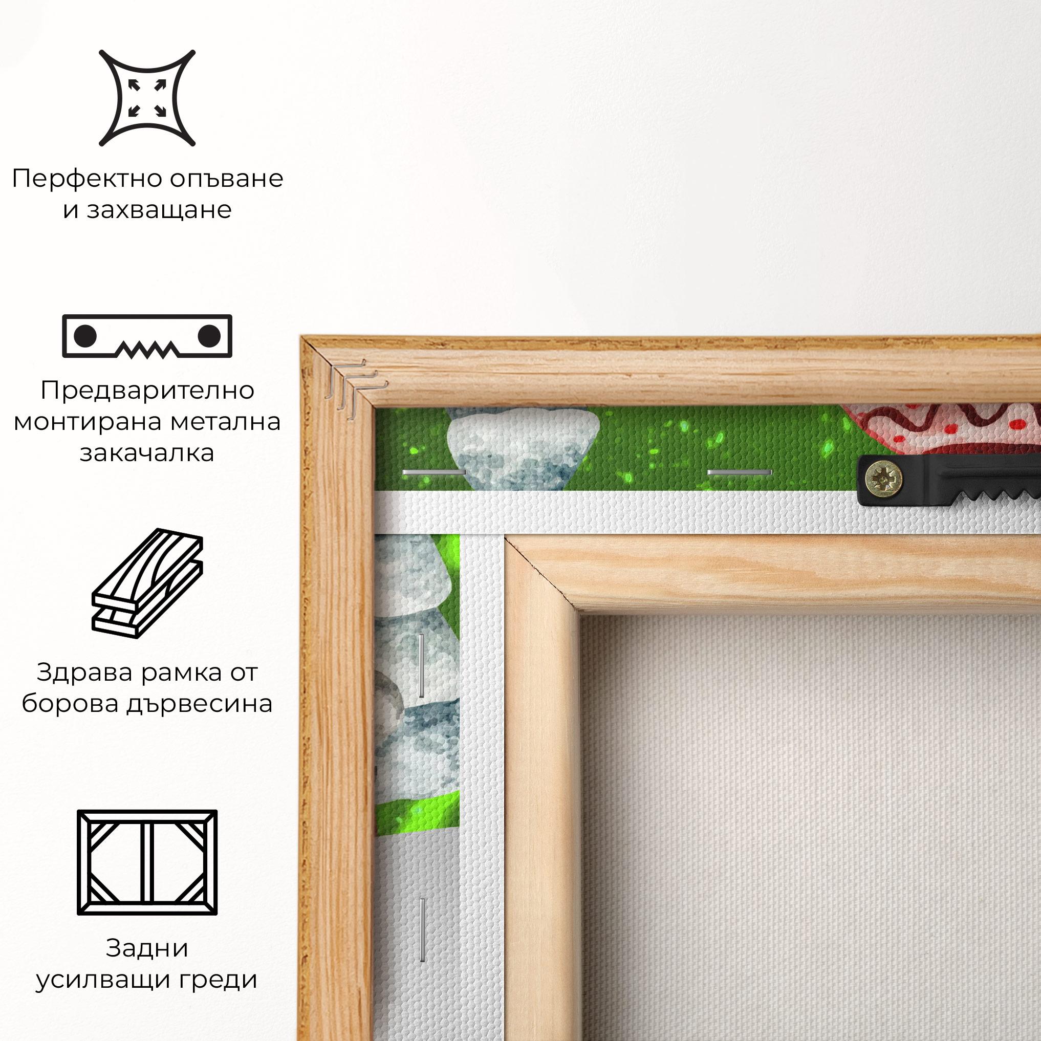 Картина на платно Green Pinguin mockup 5