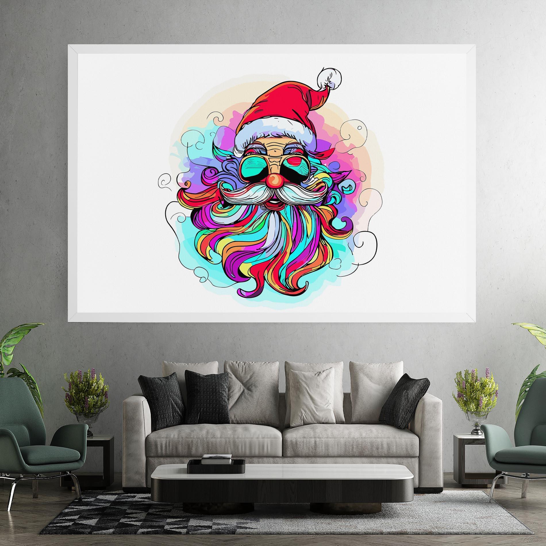 Картина на платно Colorful Santa mockup 7