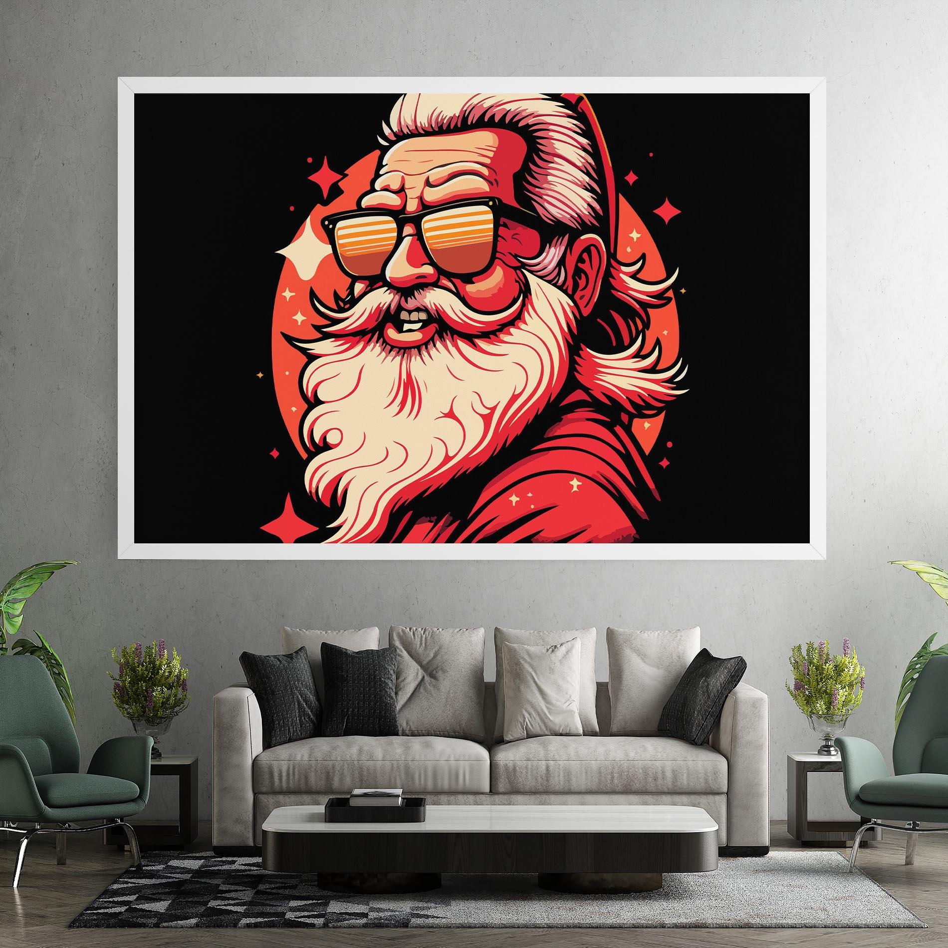 Картина на платно Glasses Santa mockup 7