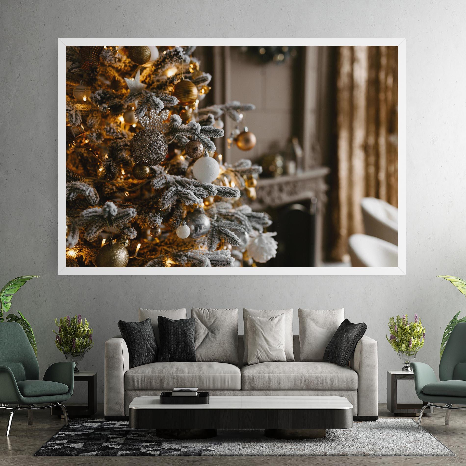 Картина на платно Gold Christmas Decorations mockup 7