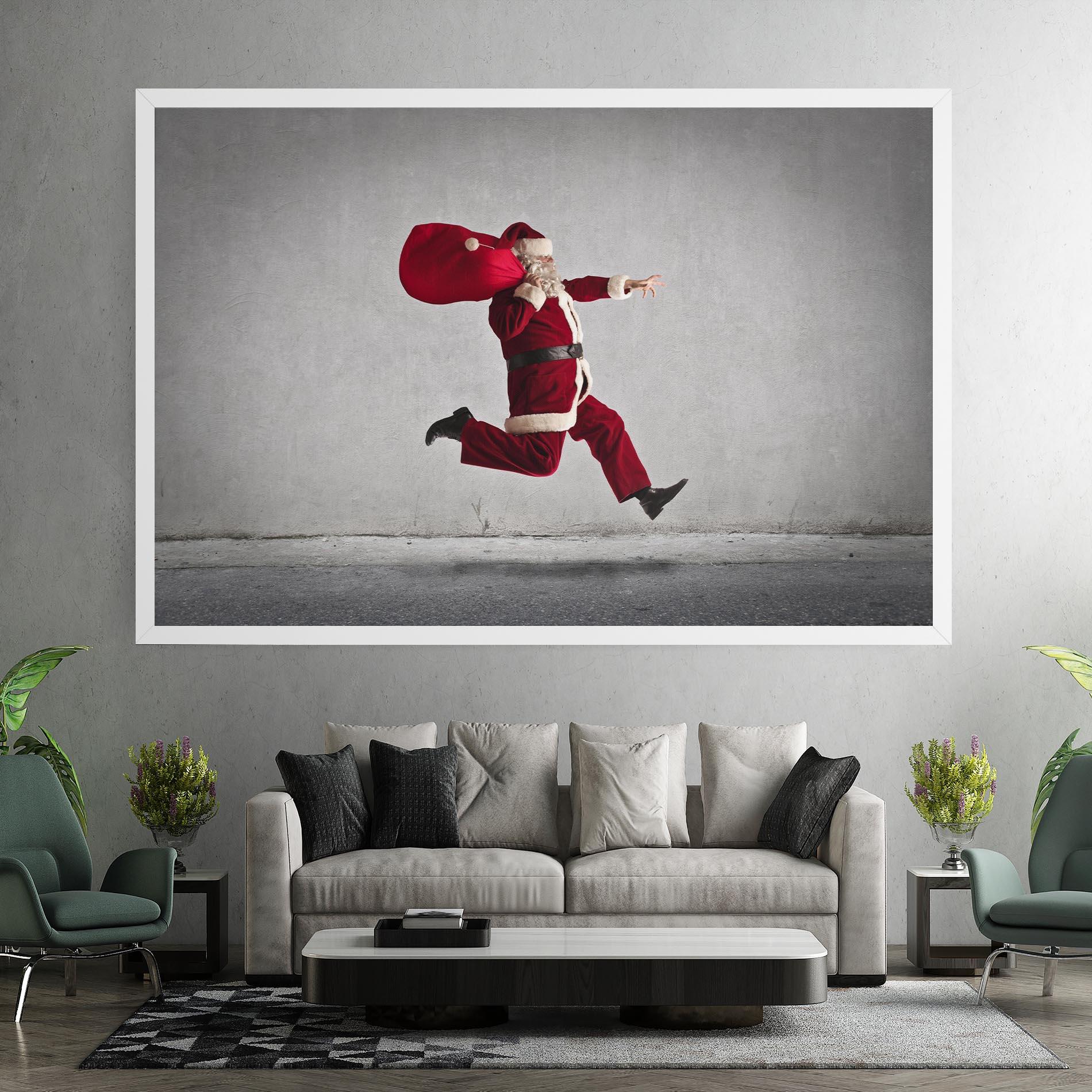 Картина на платно Santa Claus Jumping mockup 7