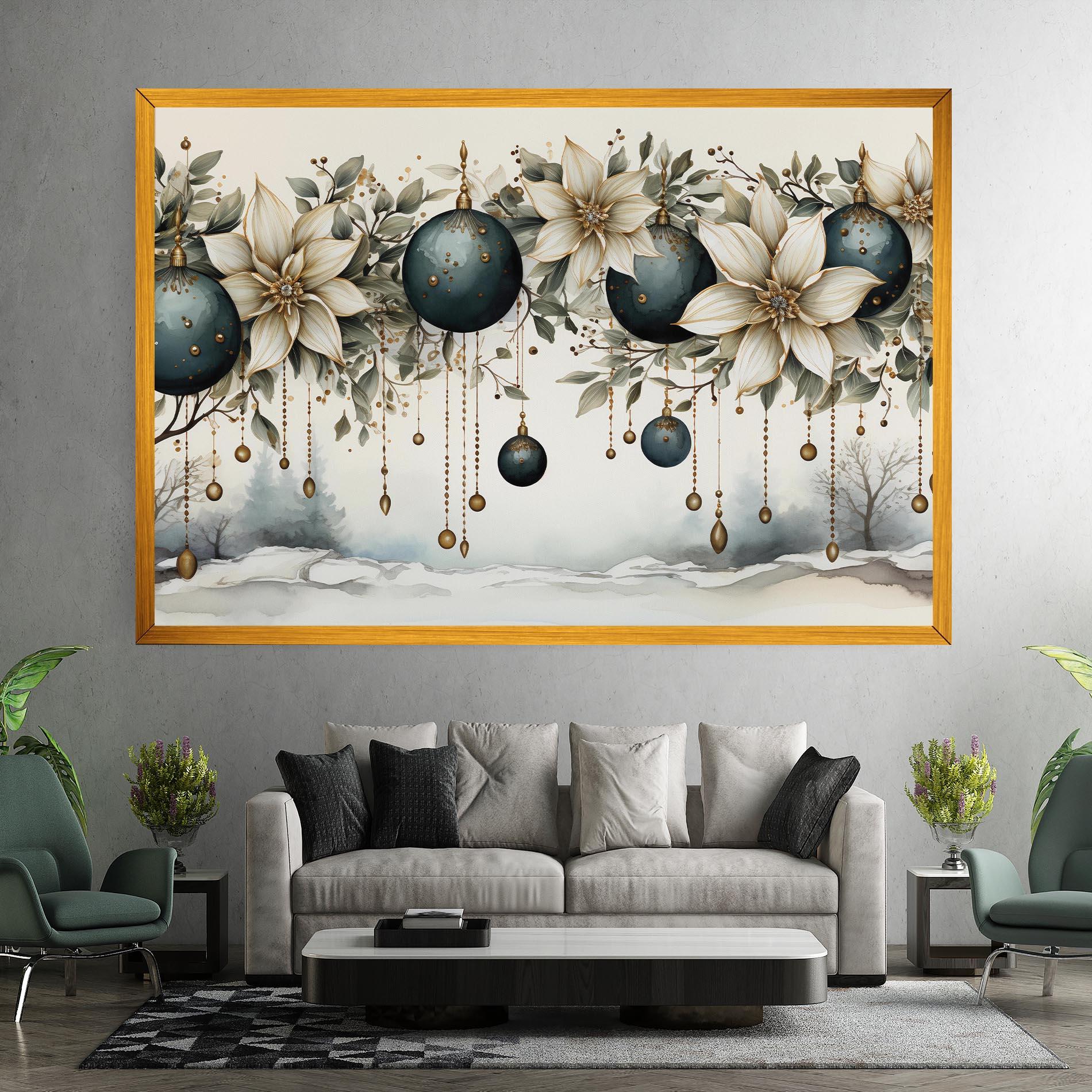 Картина на платно Christmas Flowers Art mockup 7