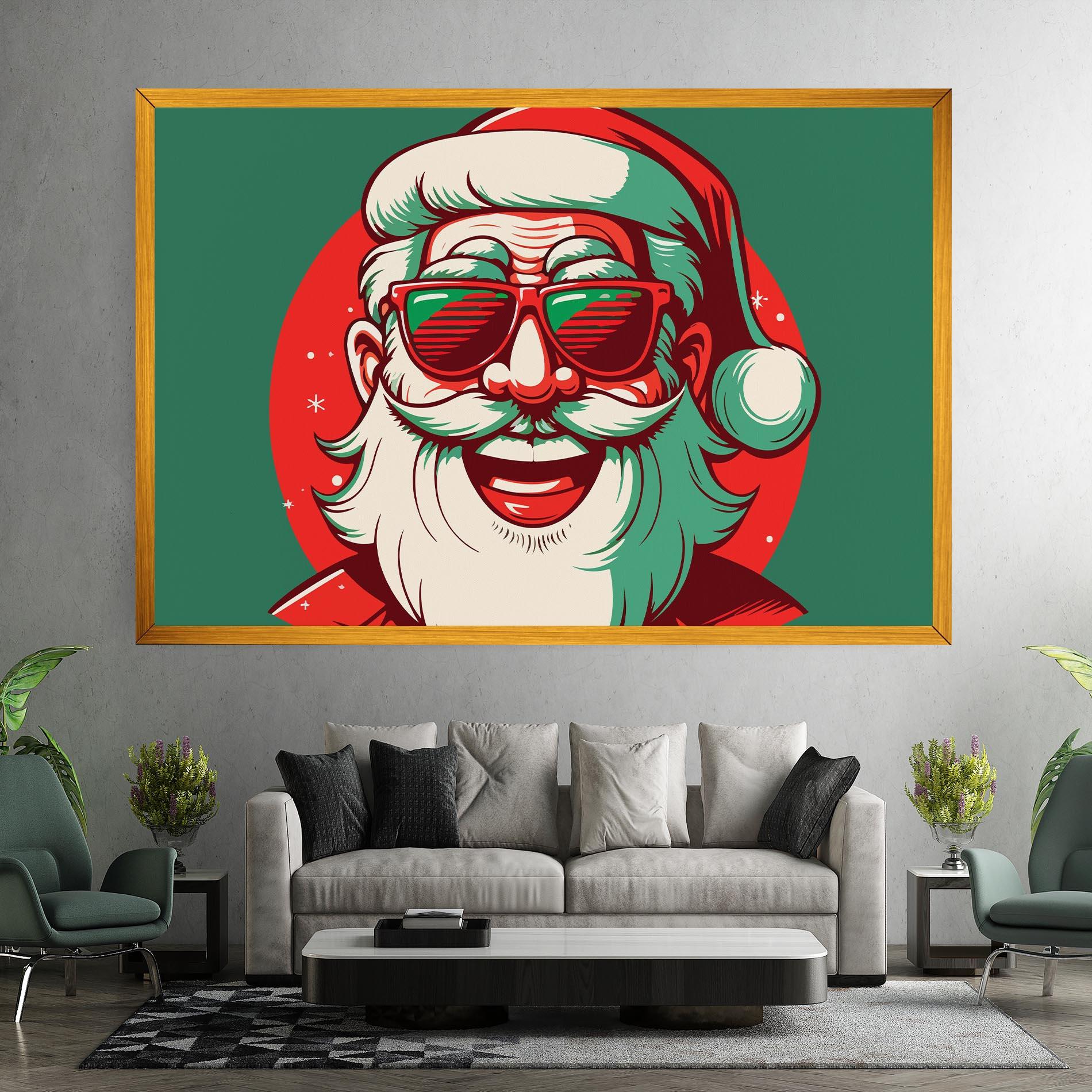 Картина на платно Crazy Smile Santa mockup 7