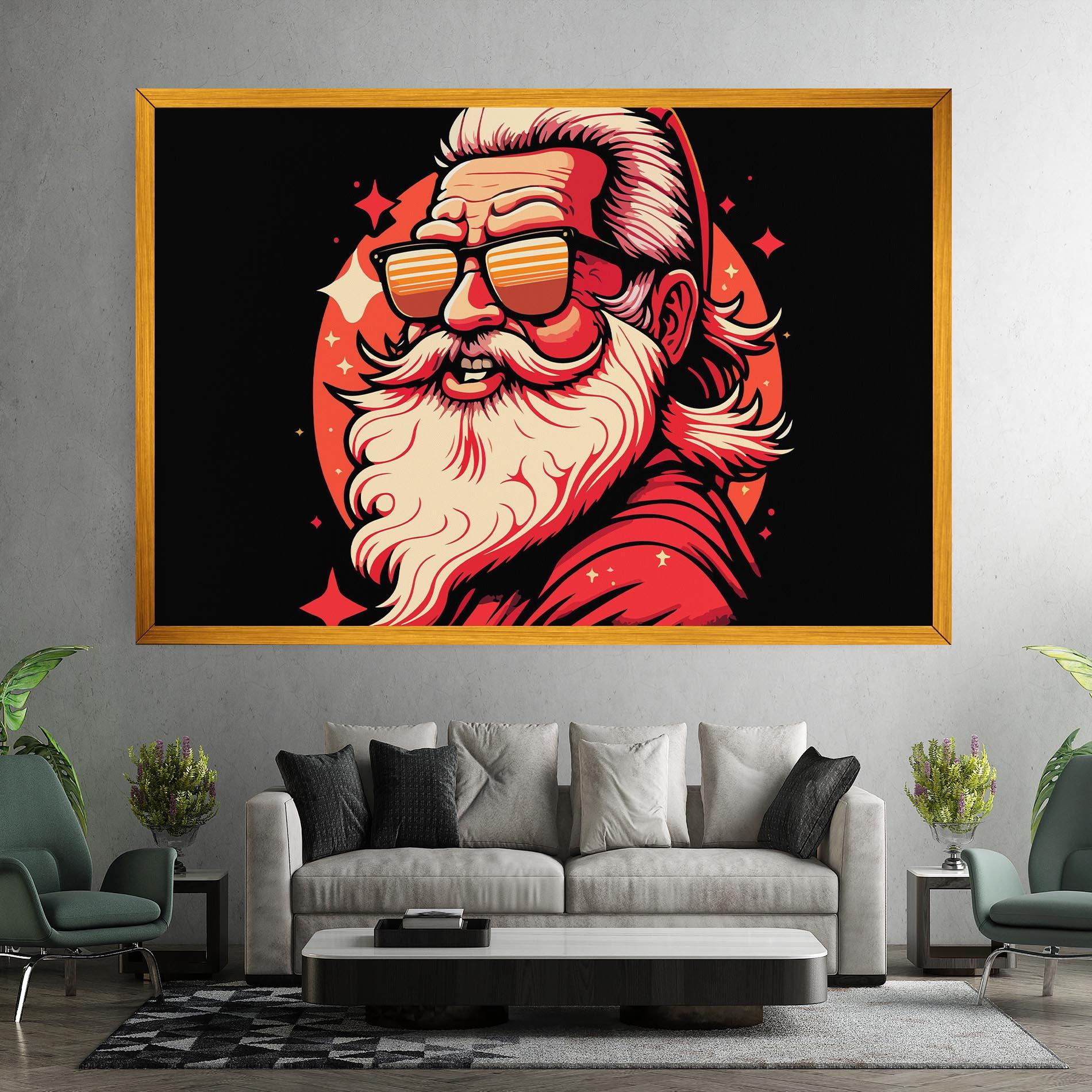 Картина на платно Glasses Santa mockup 7