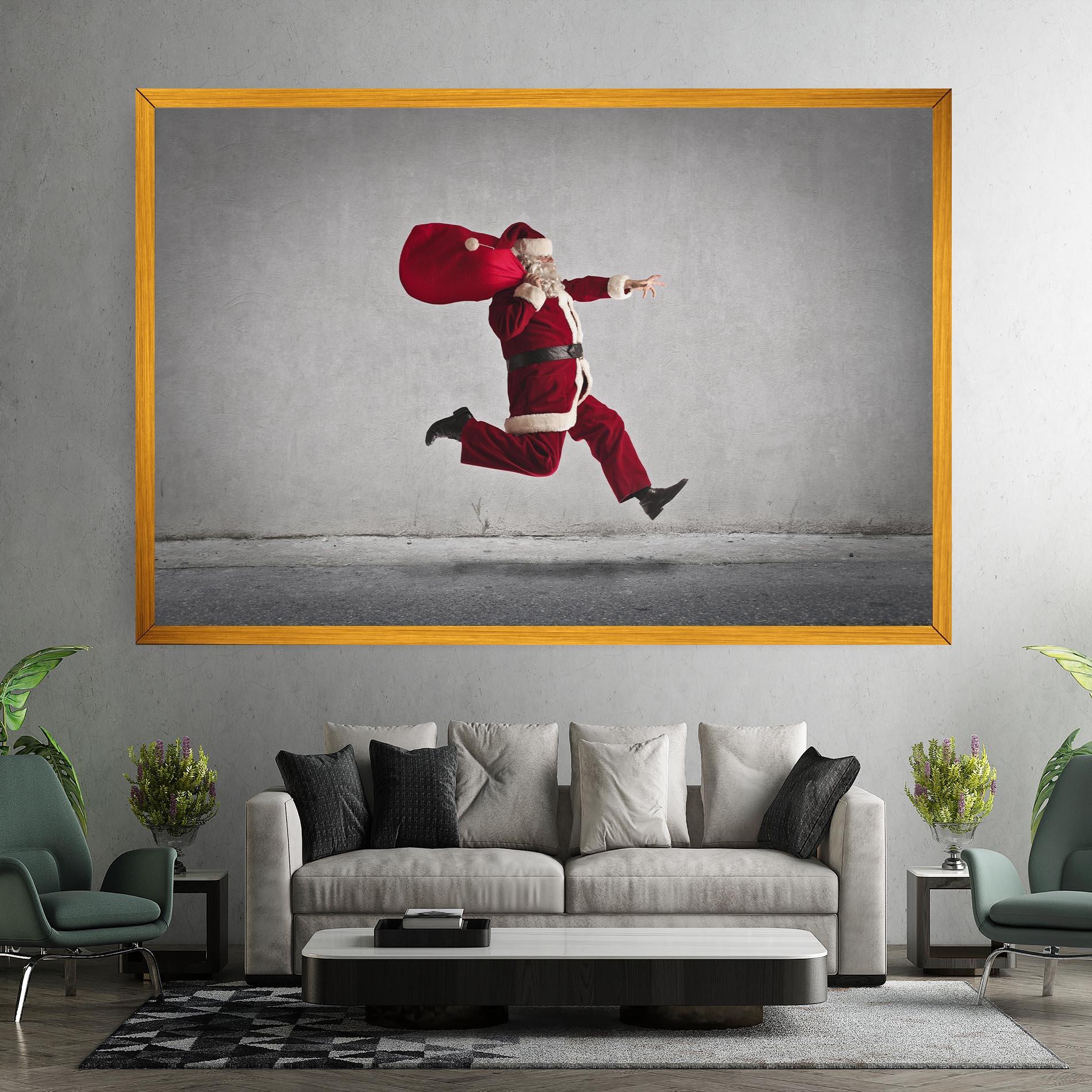 Картина на платно Santa Claus Jumping mockup 7