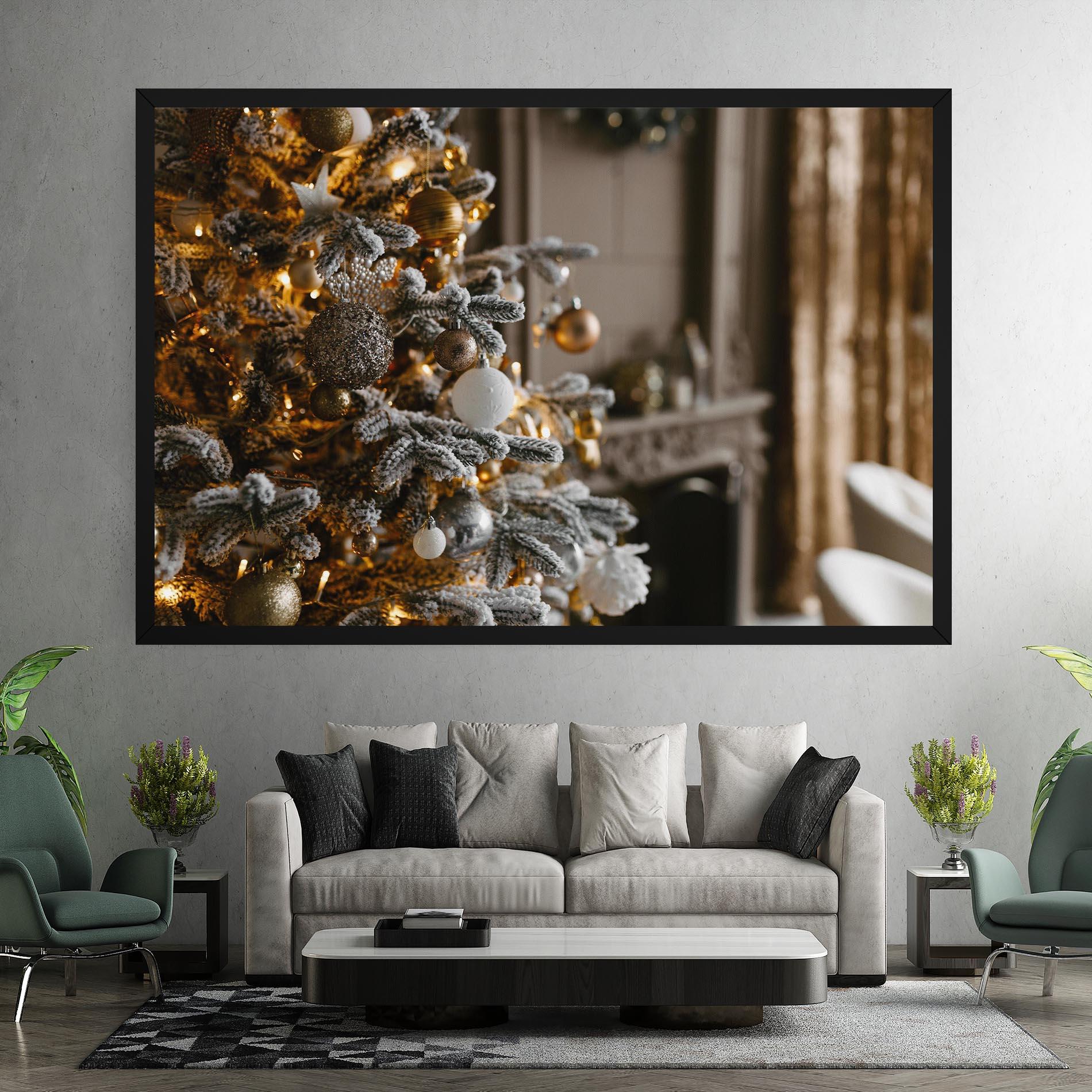 Картина на платно Gold Christmas Decorations mockup 7