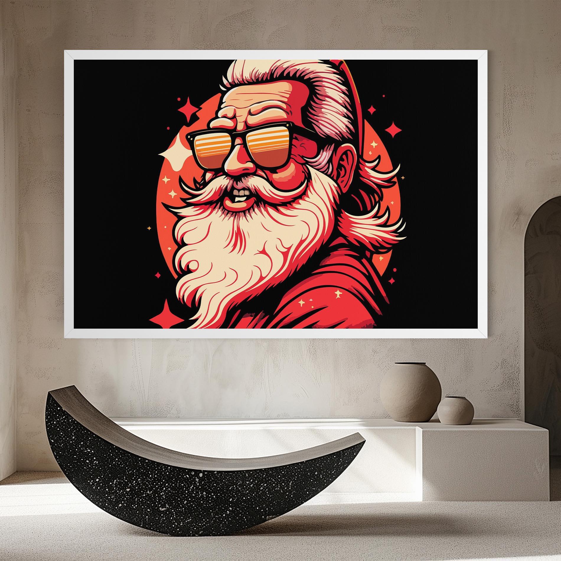 Картина на платно Glasses Santa mockup 8