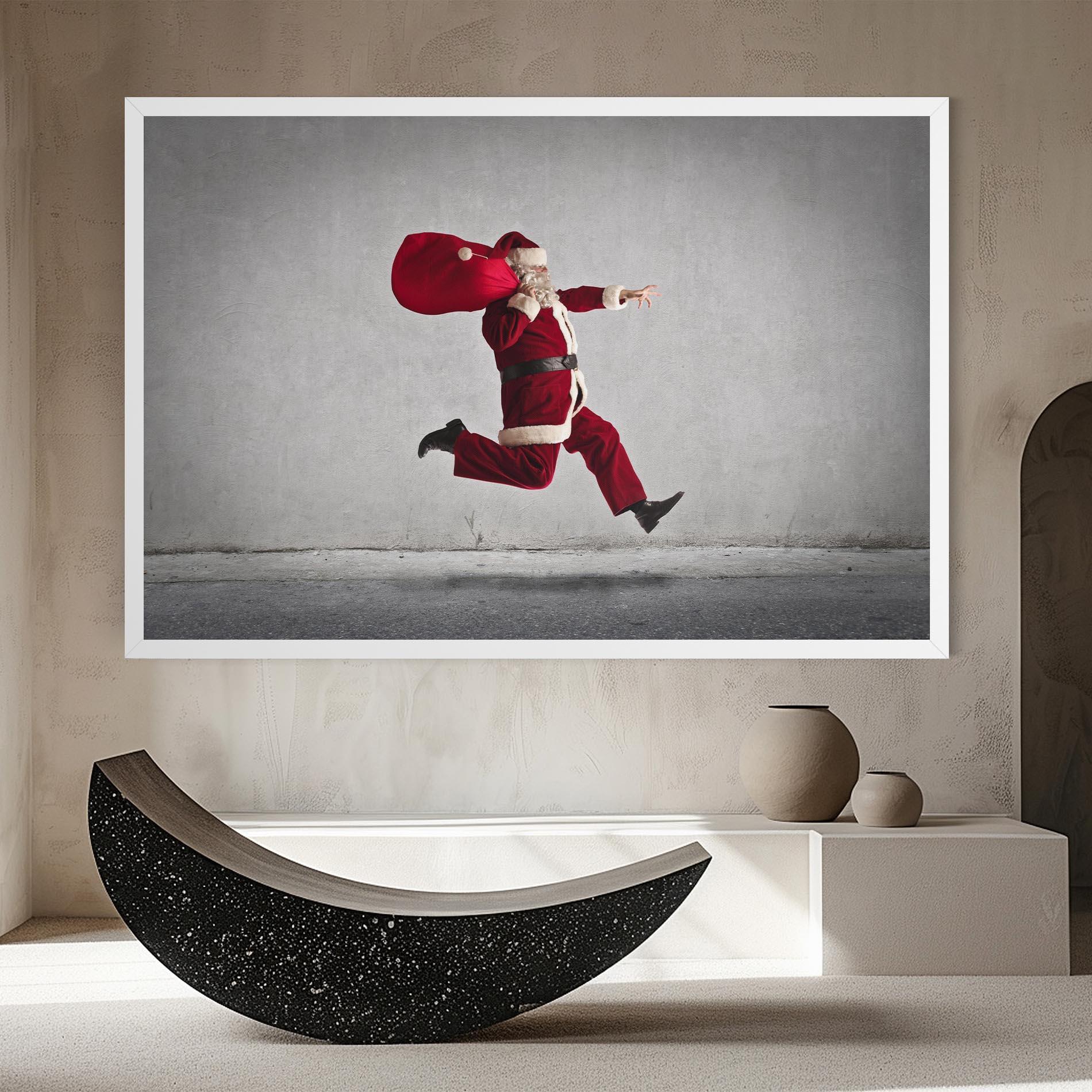 Картина на платно Santa Claus Jumping mockup 8