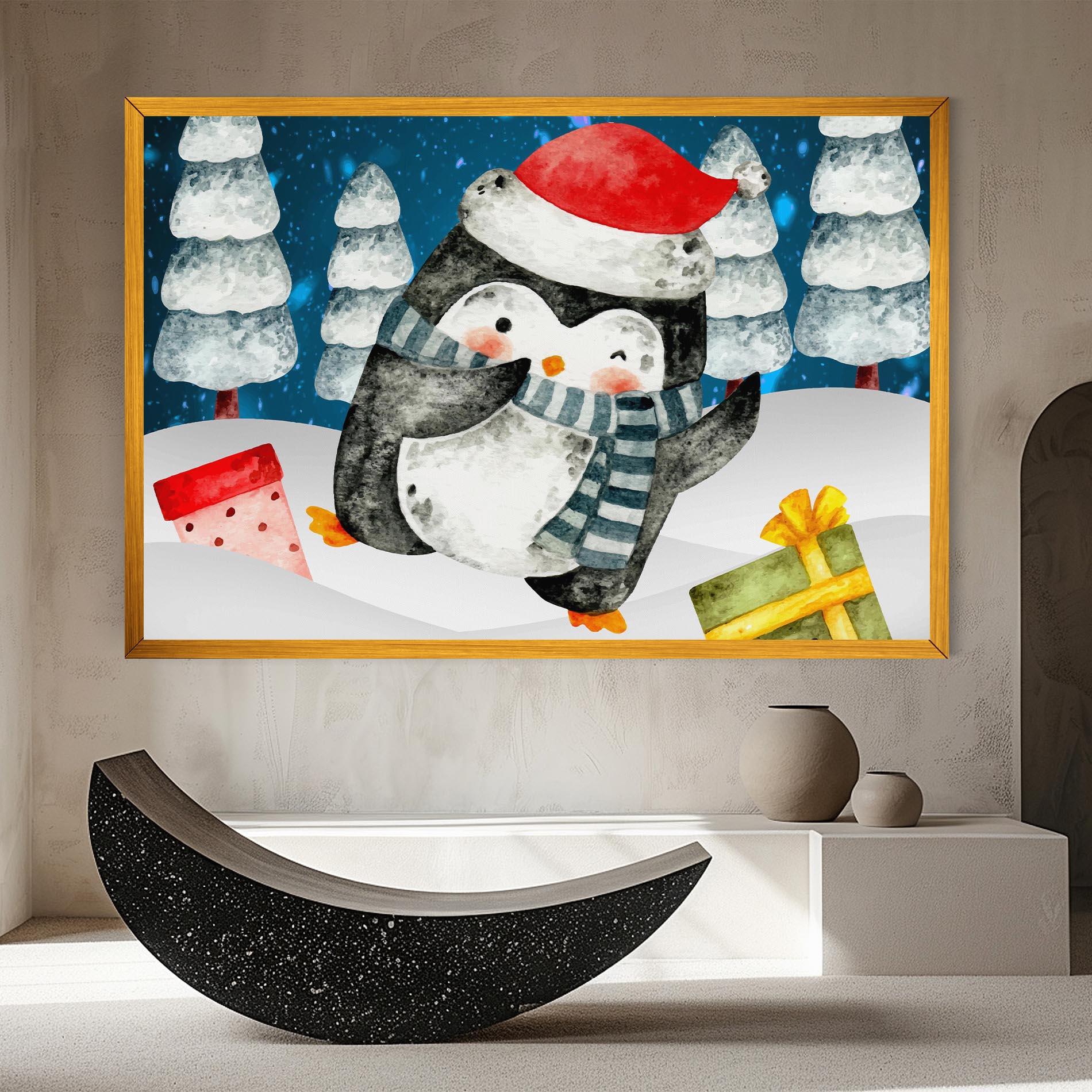 Картина на платно Blue Pinguin mockup 8