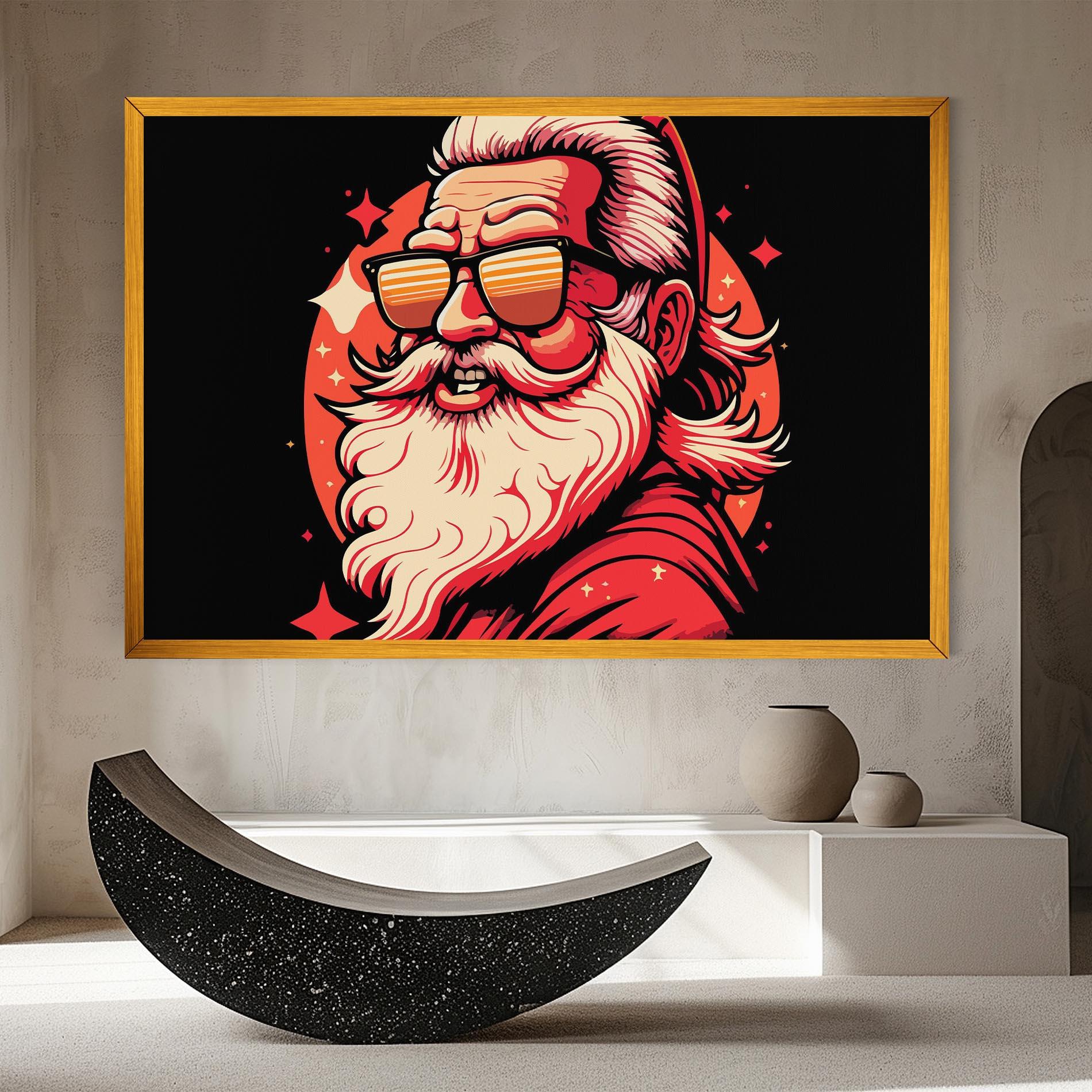 Картина на платно Glasses Santa mockup 8