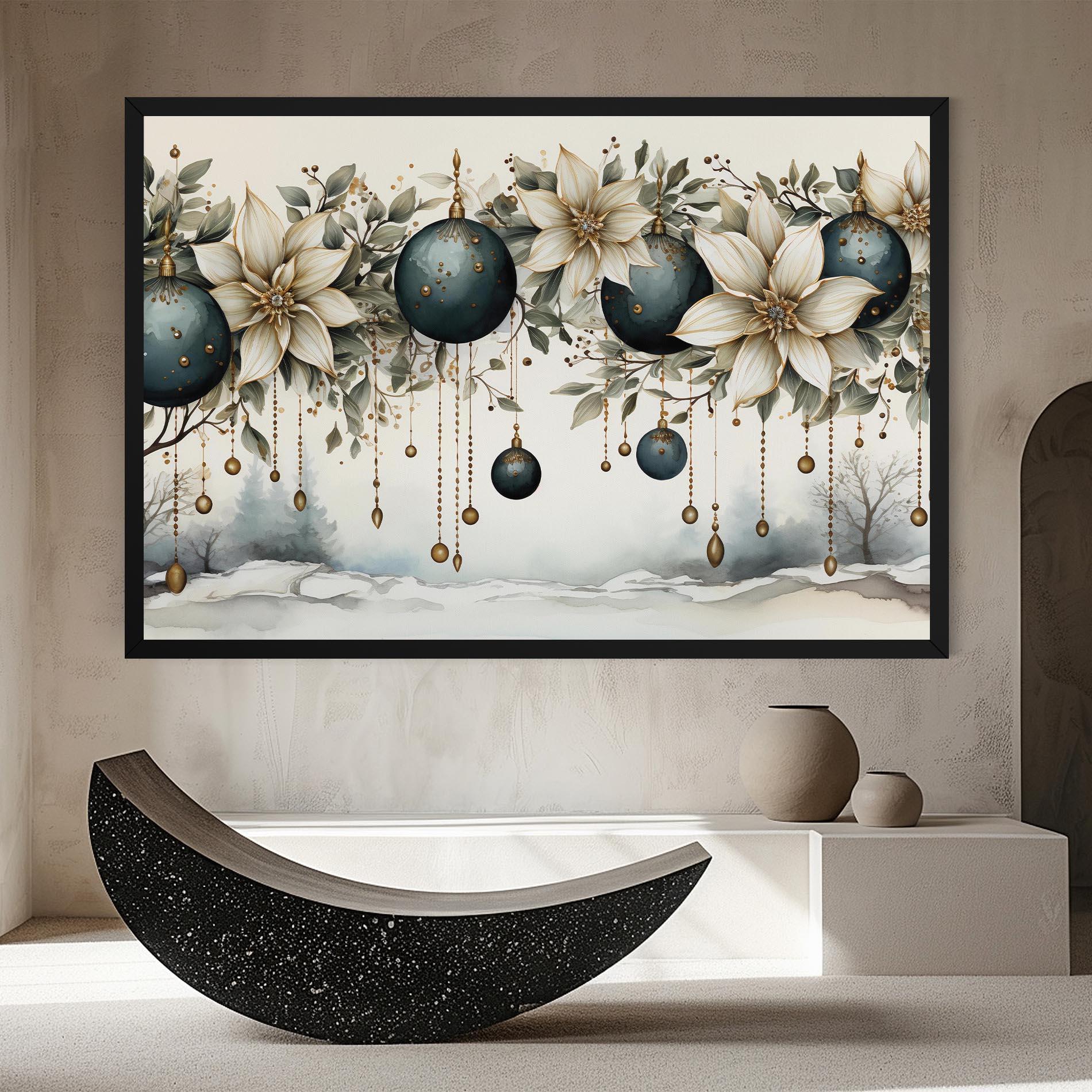 Картина на платно Christmas Flowers Art mockup 8