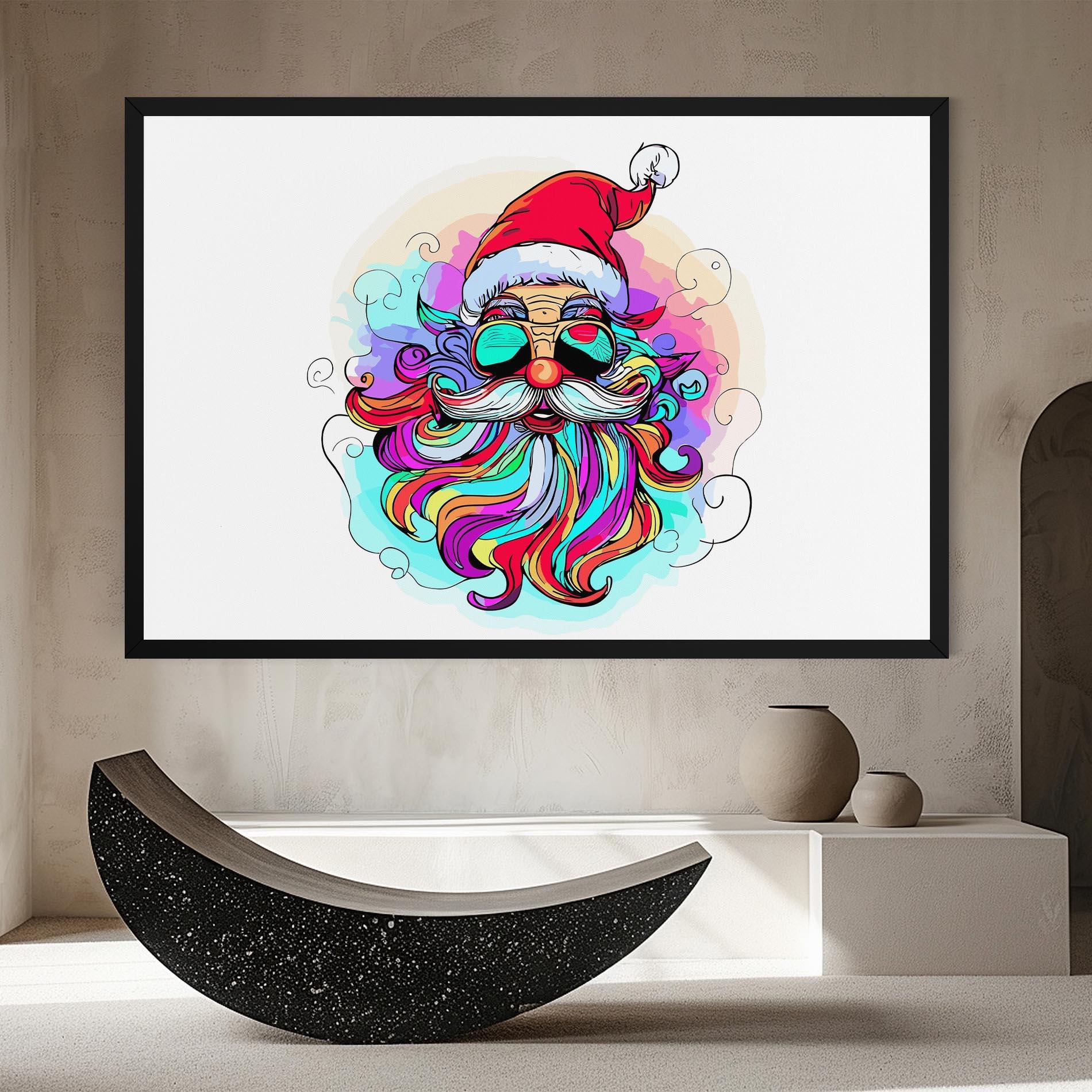 Картина на платно Colorful Santa mockup 8
