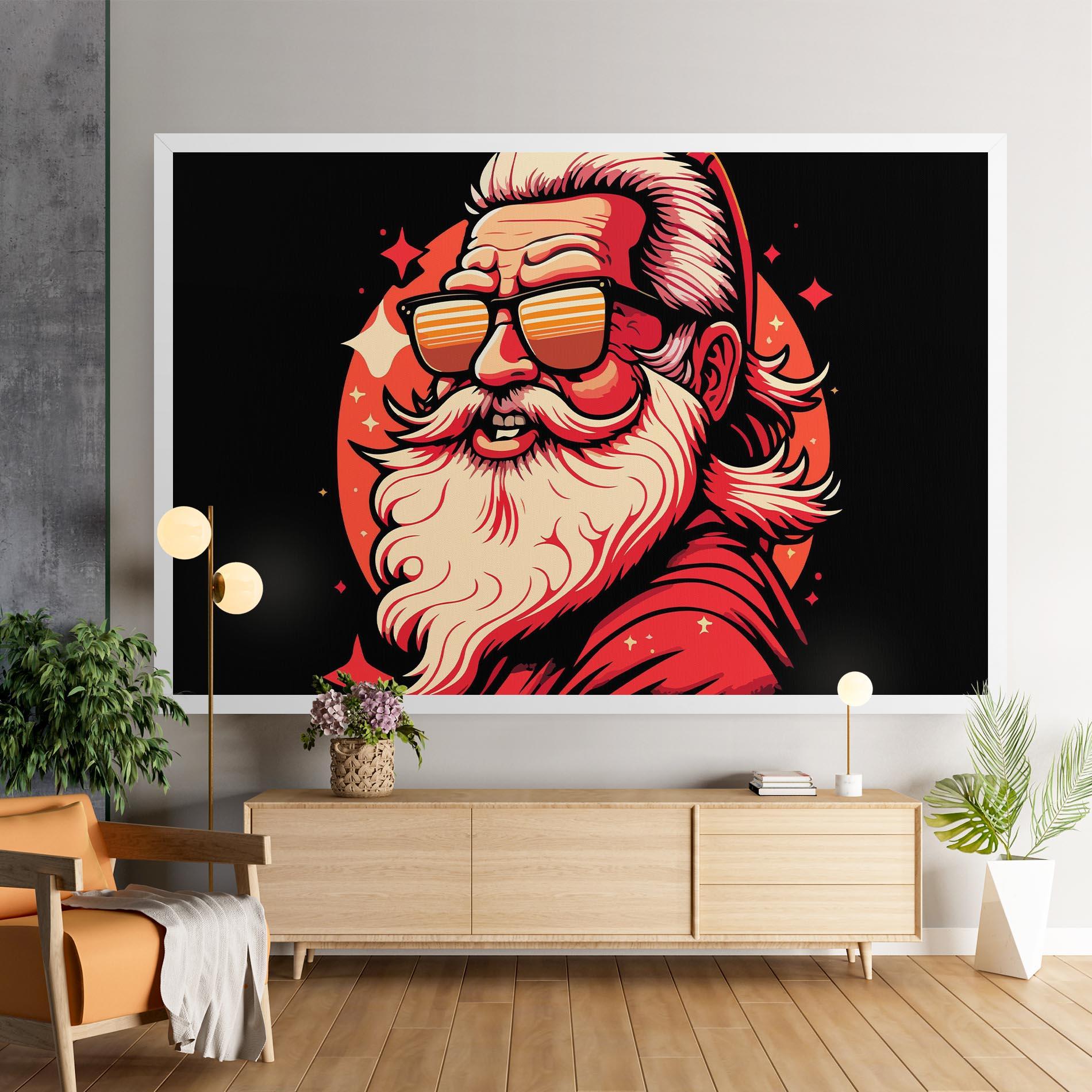 Картина на платно Glasses Santa mockup 9