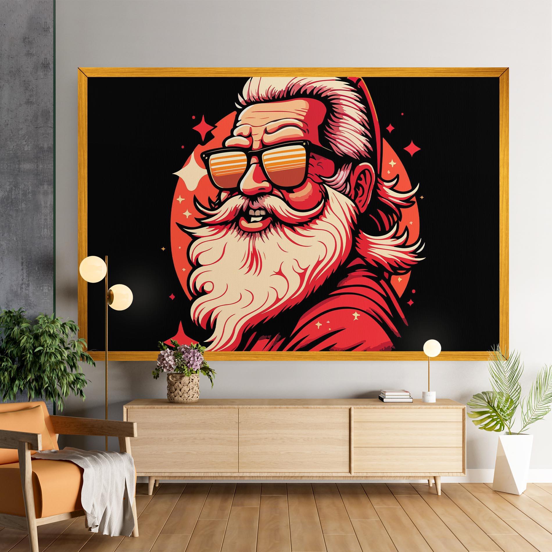 Картина на платно Glasses Santa mockup 9