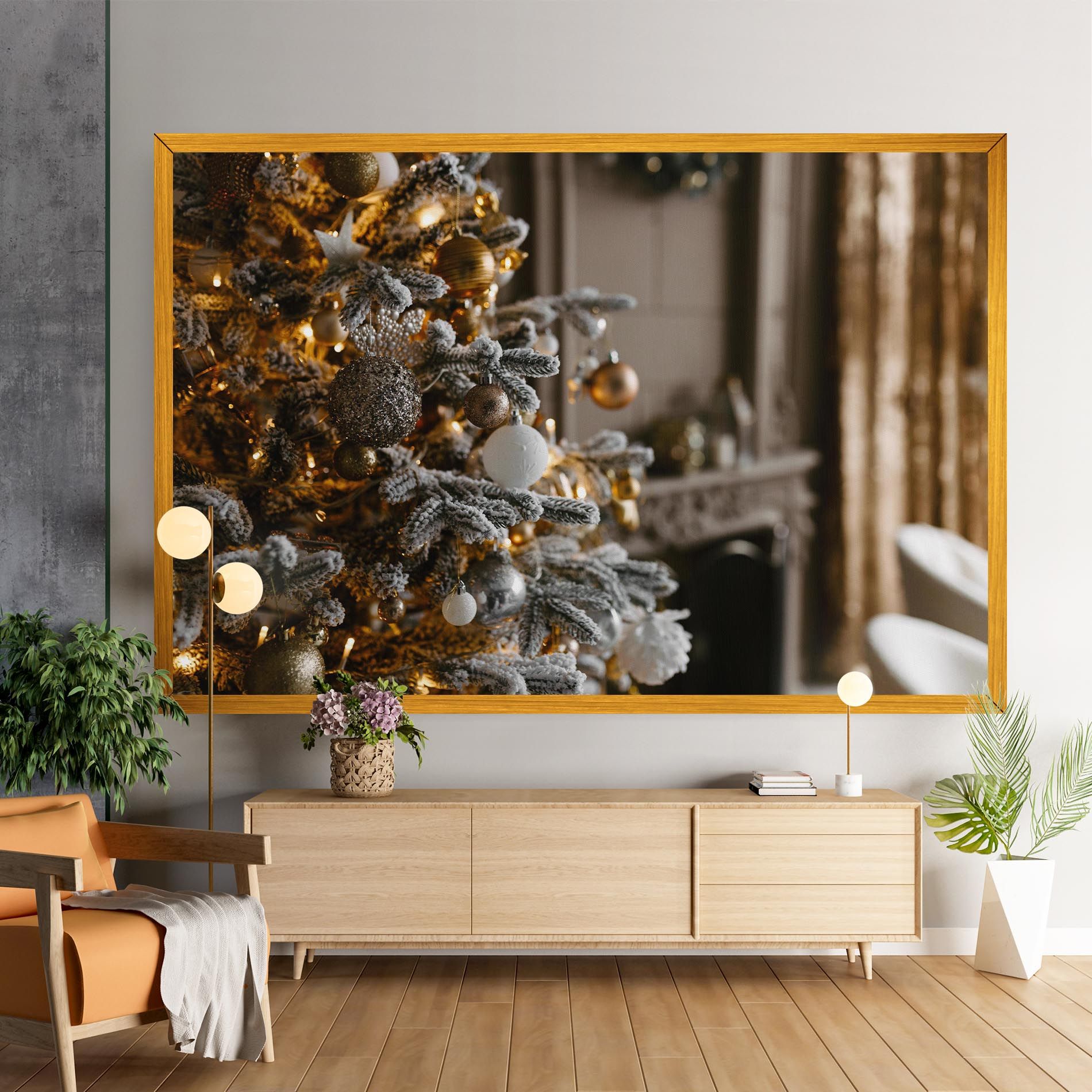 Gold Christmas Decorations mockup 9