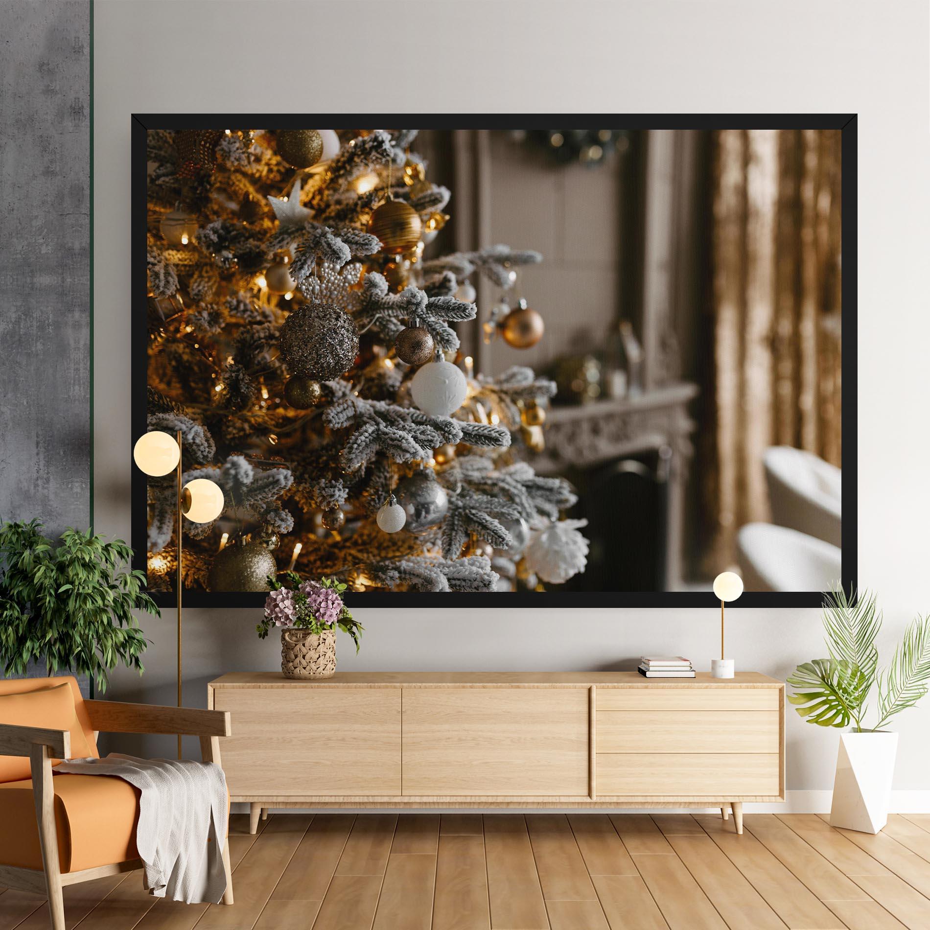 Картина на платно Gold Christmas Decorations mockup 9