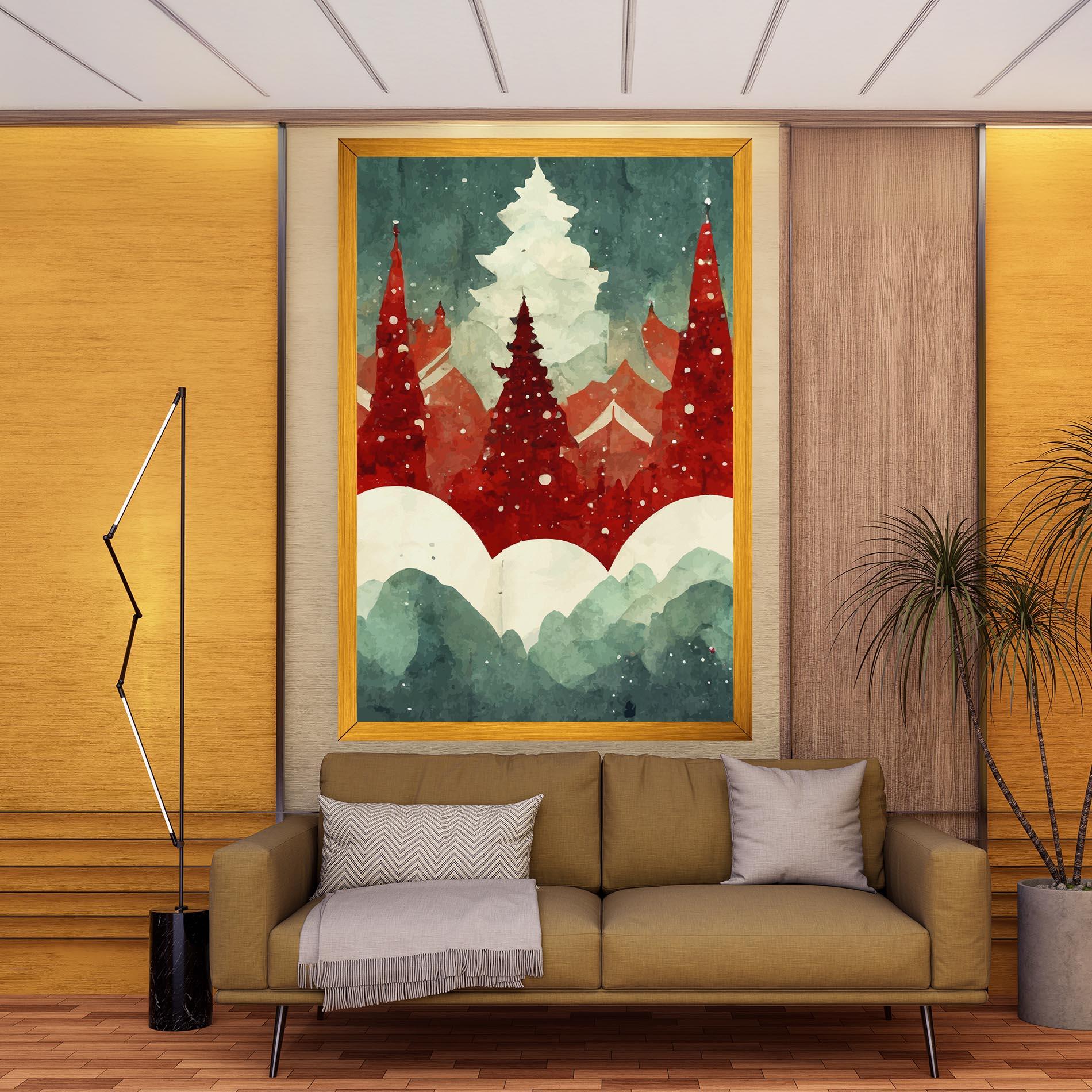 Картина на платно Christmas Landscape mockup 9