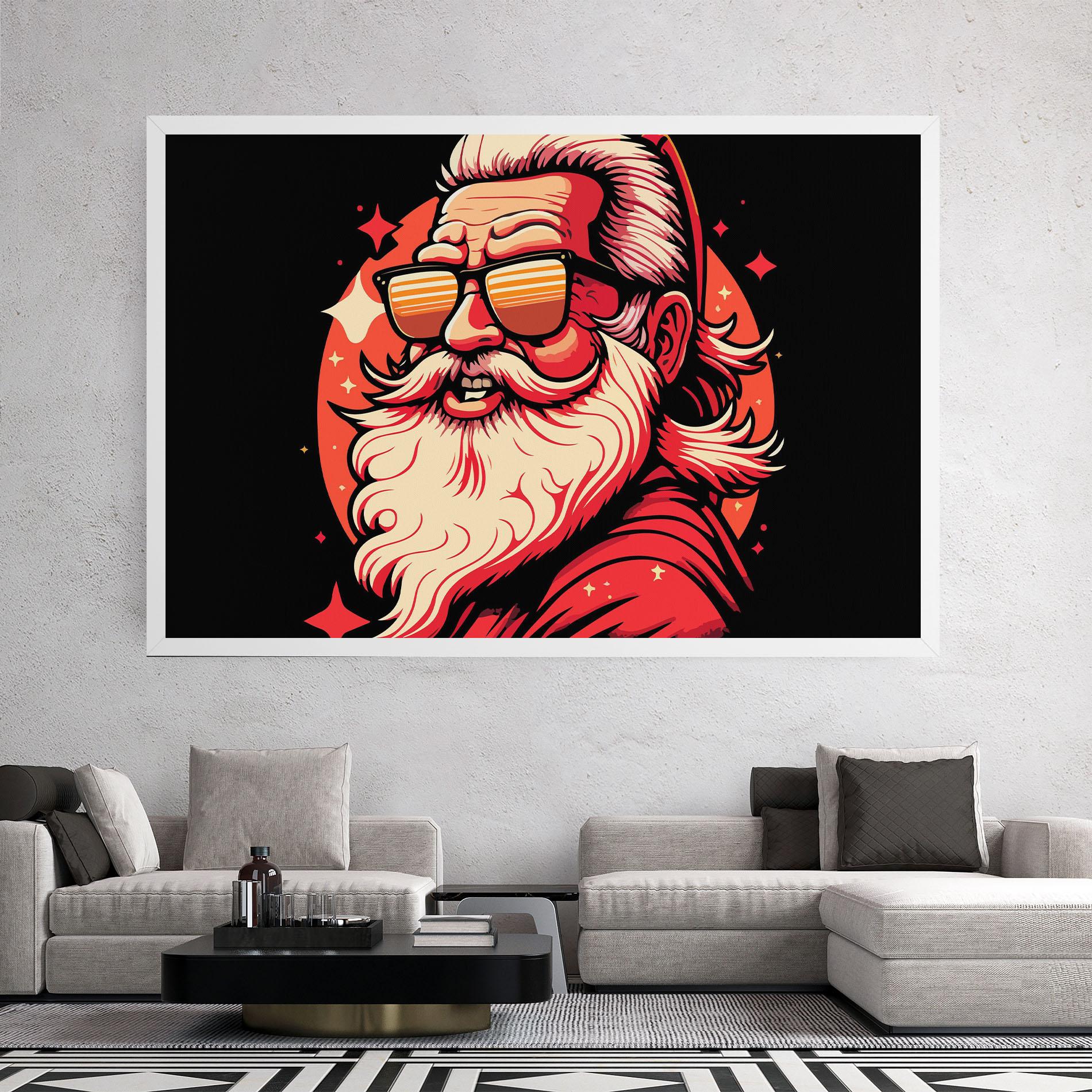 Картина на платно Glasses Santa mockup 2
