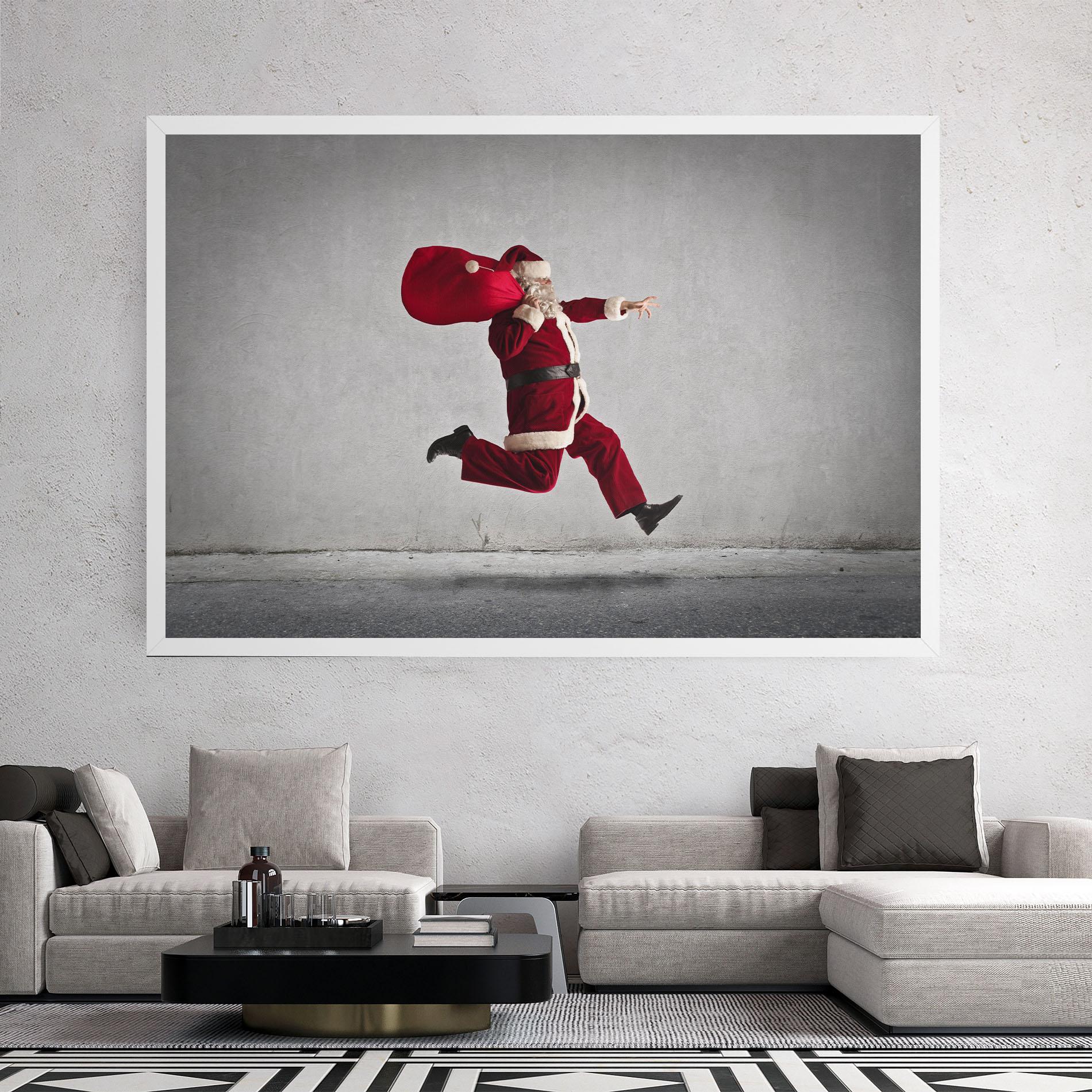 Картина на платно Santa Claus Jumping mockup 2