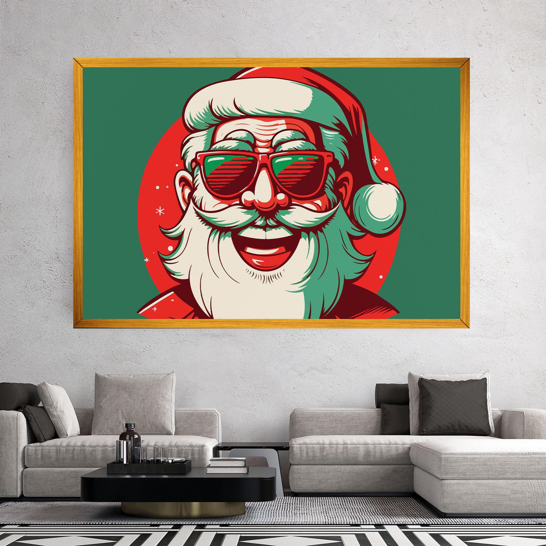 Картина на платно Crazy Smile Santa mockup 2