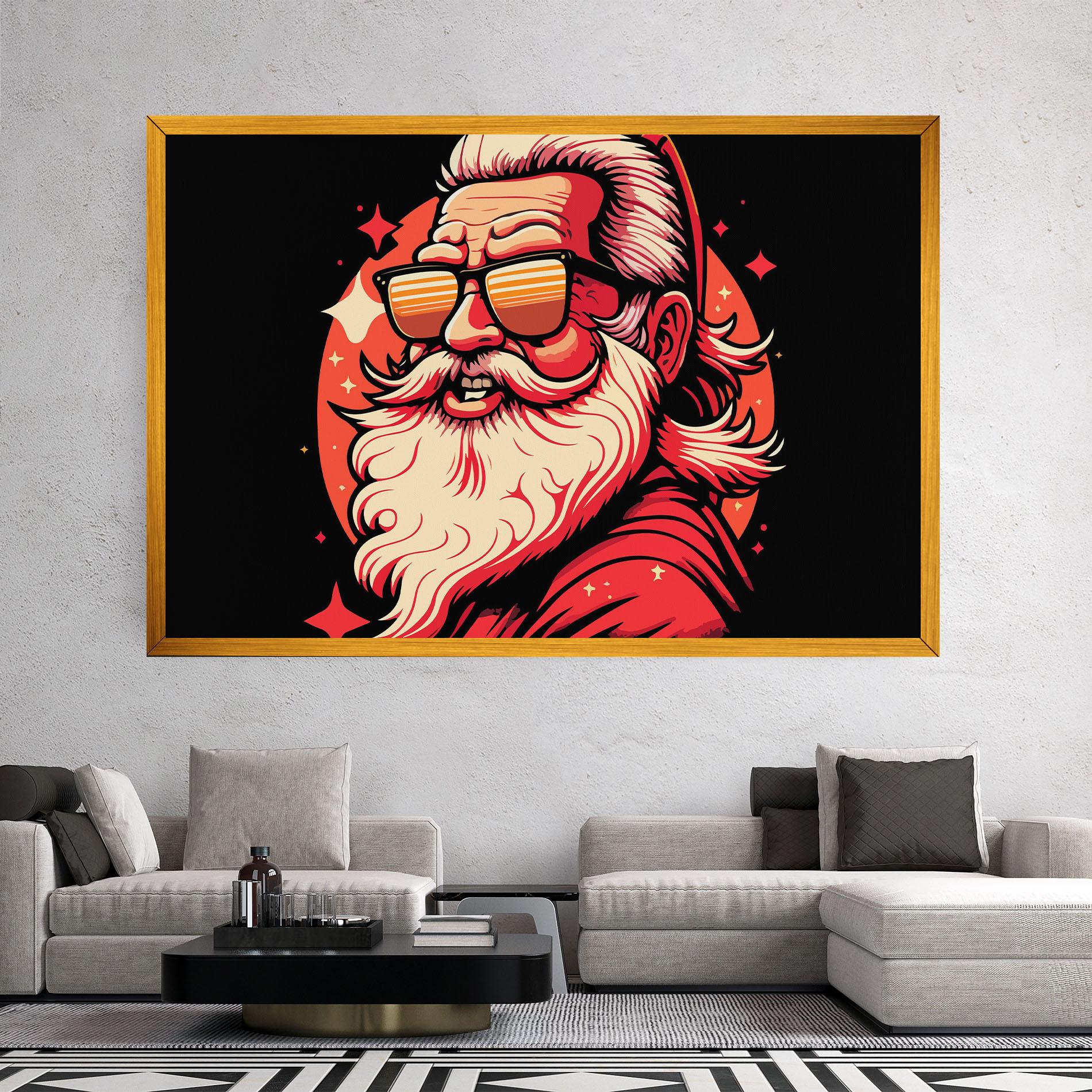 Картина на платно Glasses Santa mockup 2