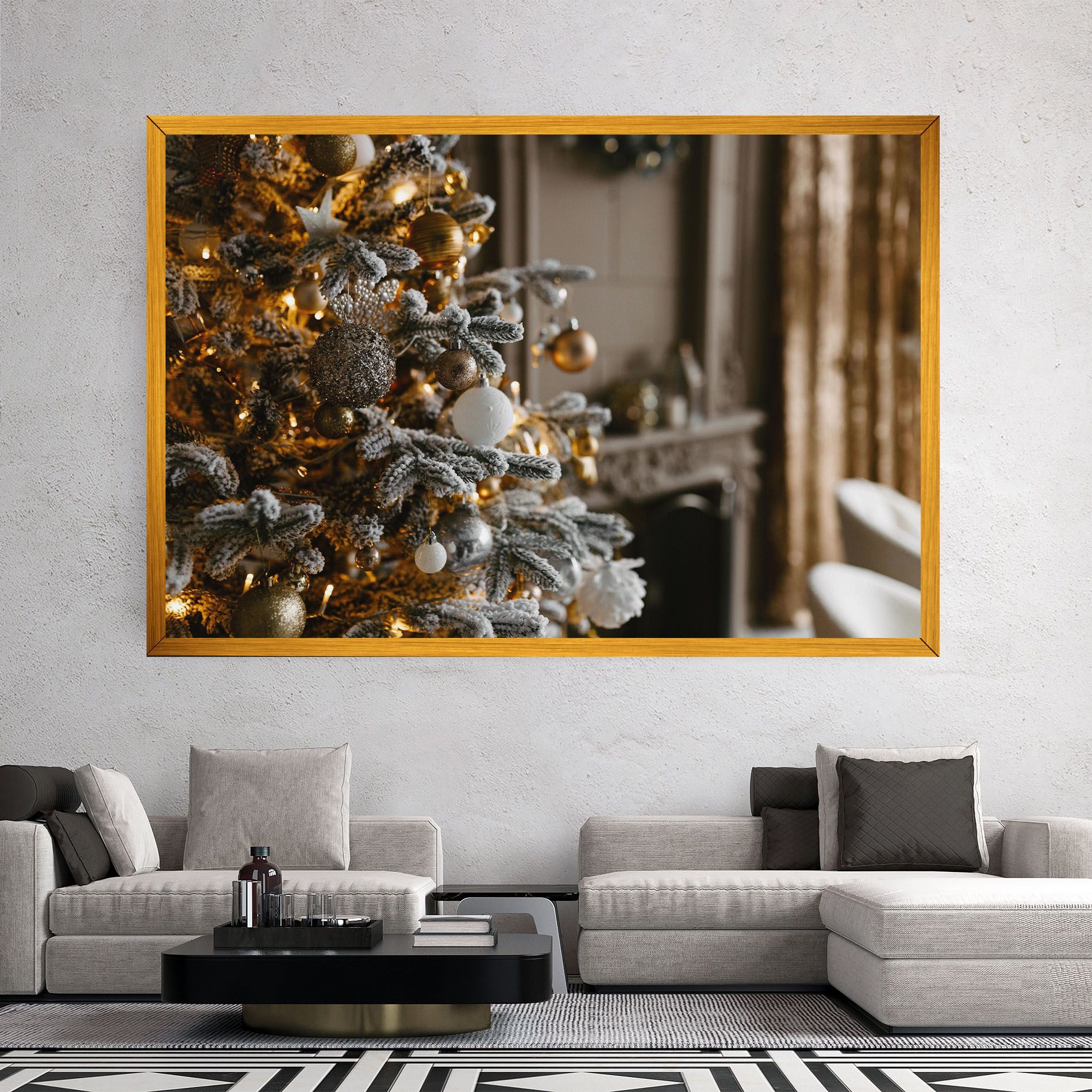 Gold Christmas Decorations mockup 2