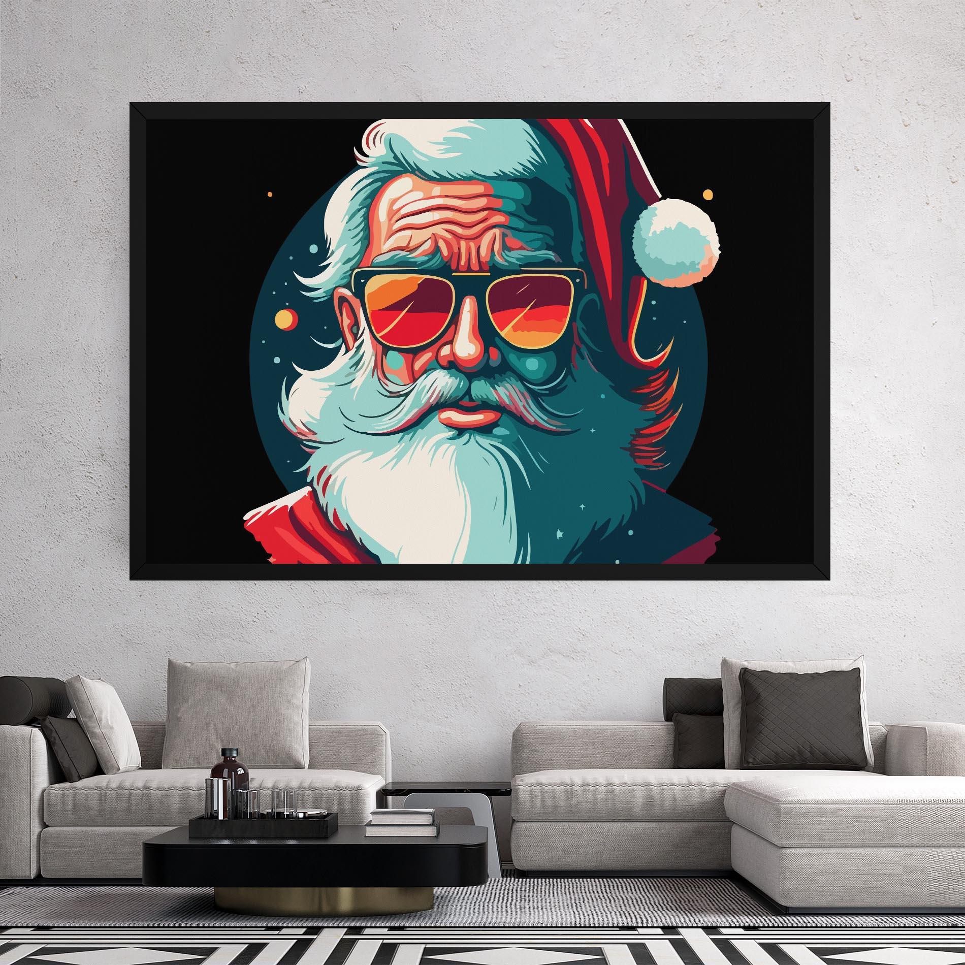 Картина на платно Color Glasses Santa mockup 2