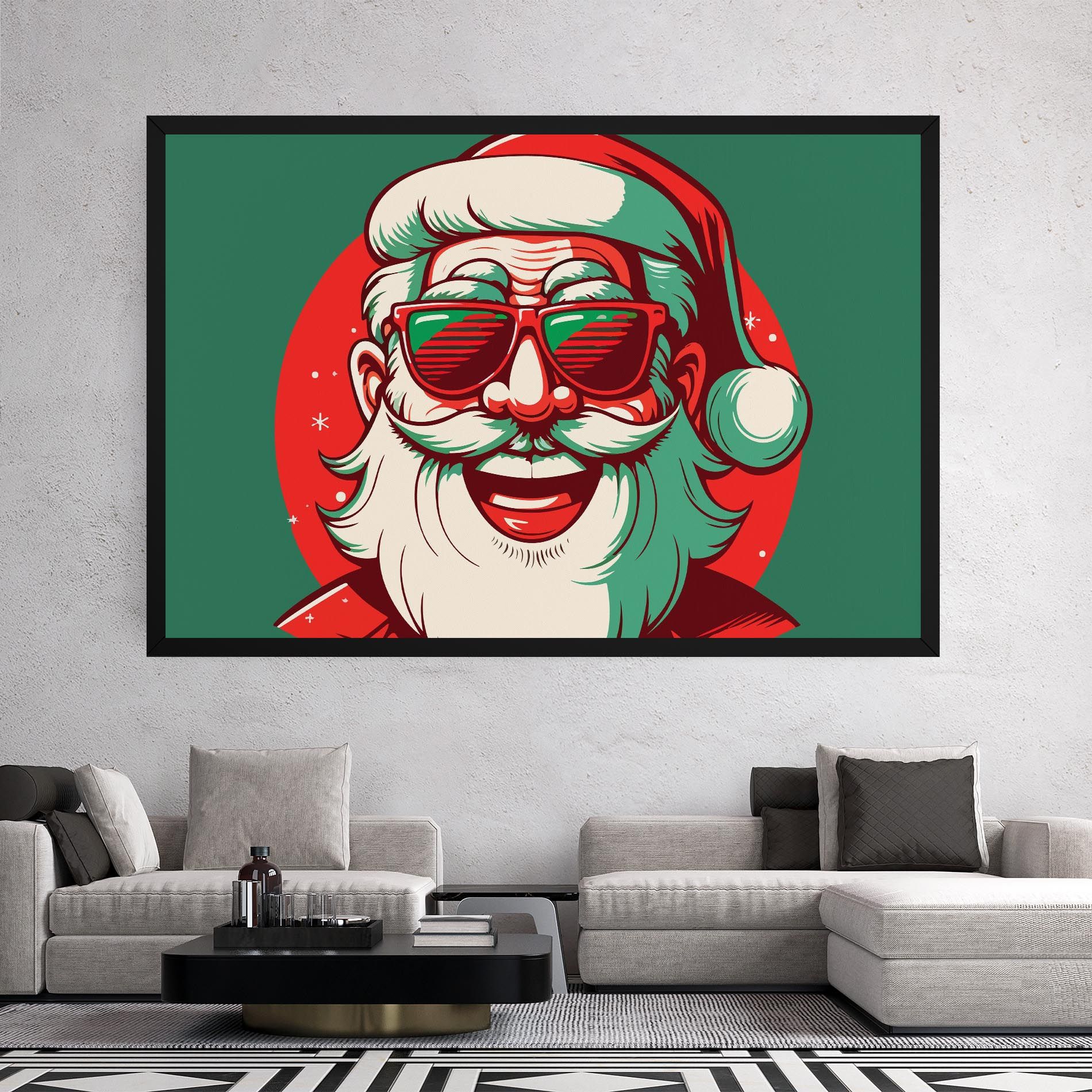 Crazy Smile Santa mockup 2