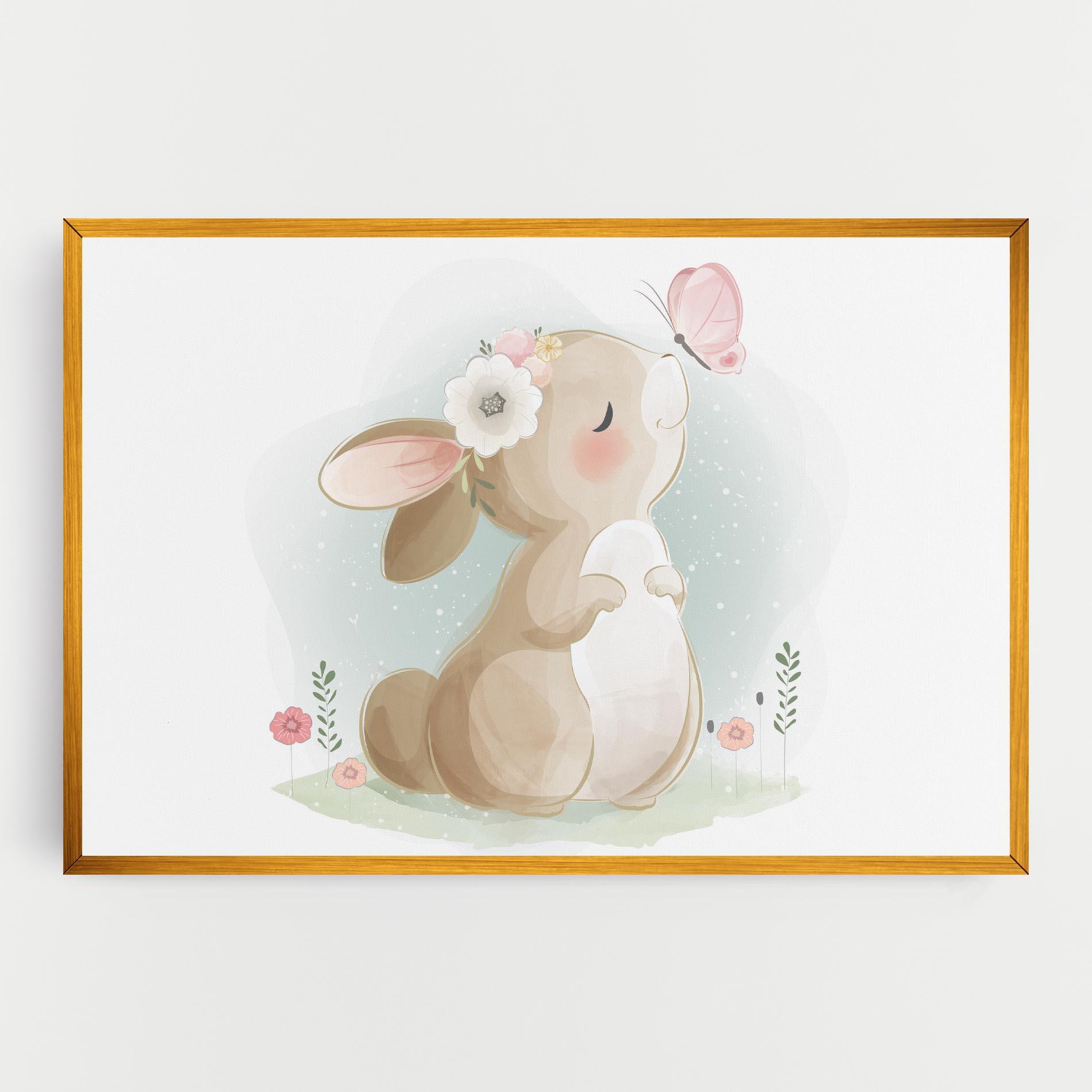 Картина на платно Butterfly On Bunny Nose mockup 0