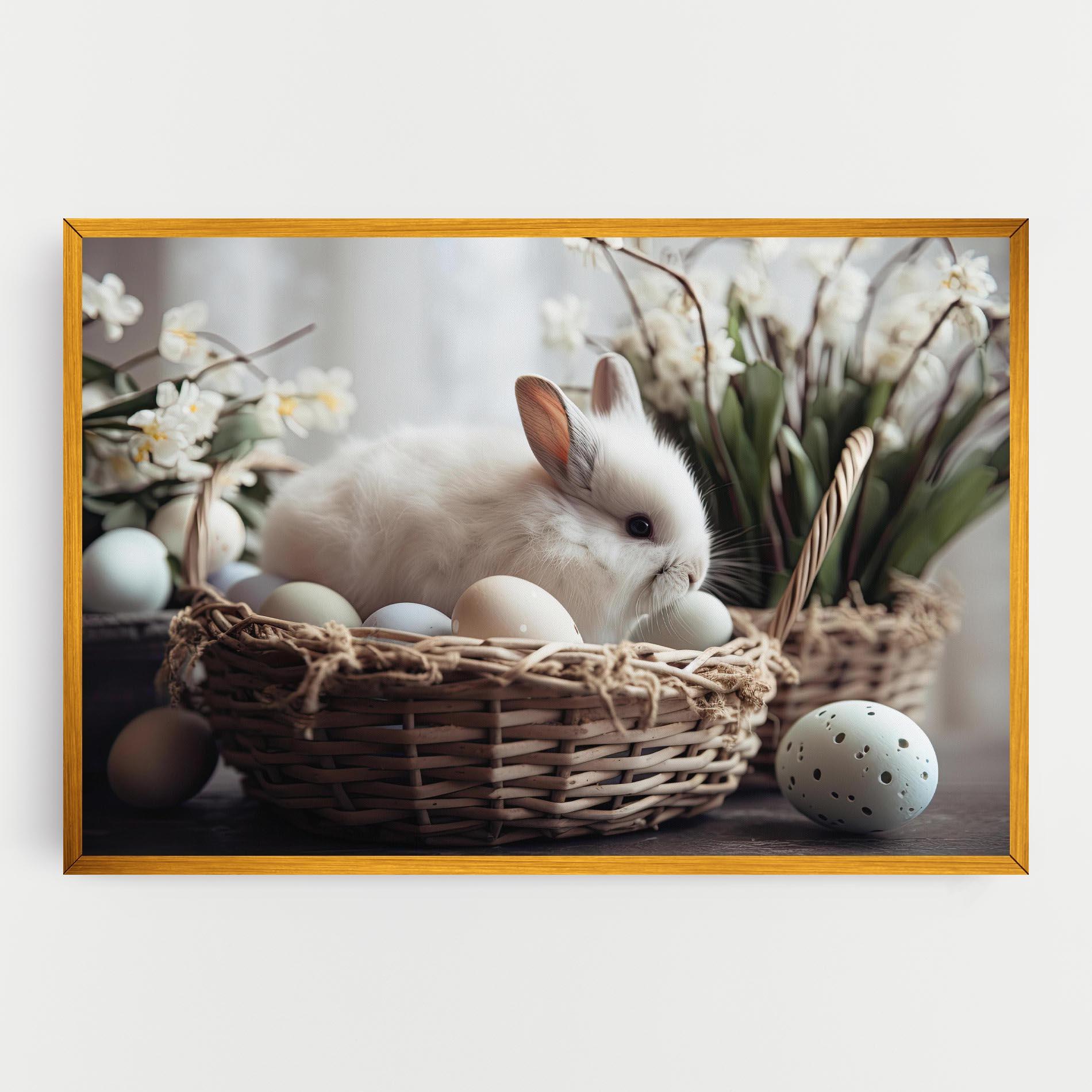 Картина на платно Cute White Easter Eggs mockup 0