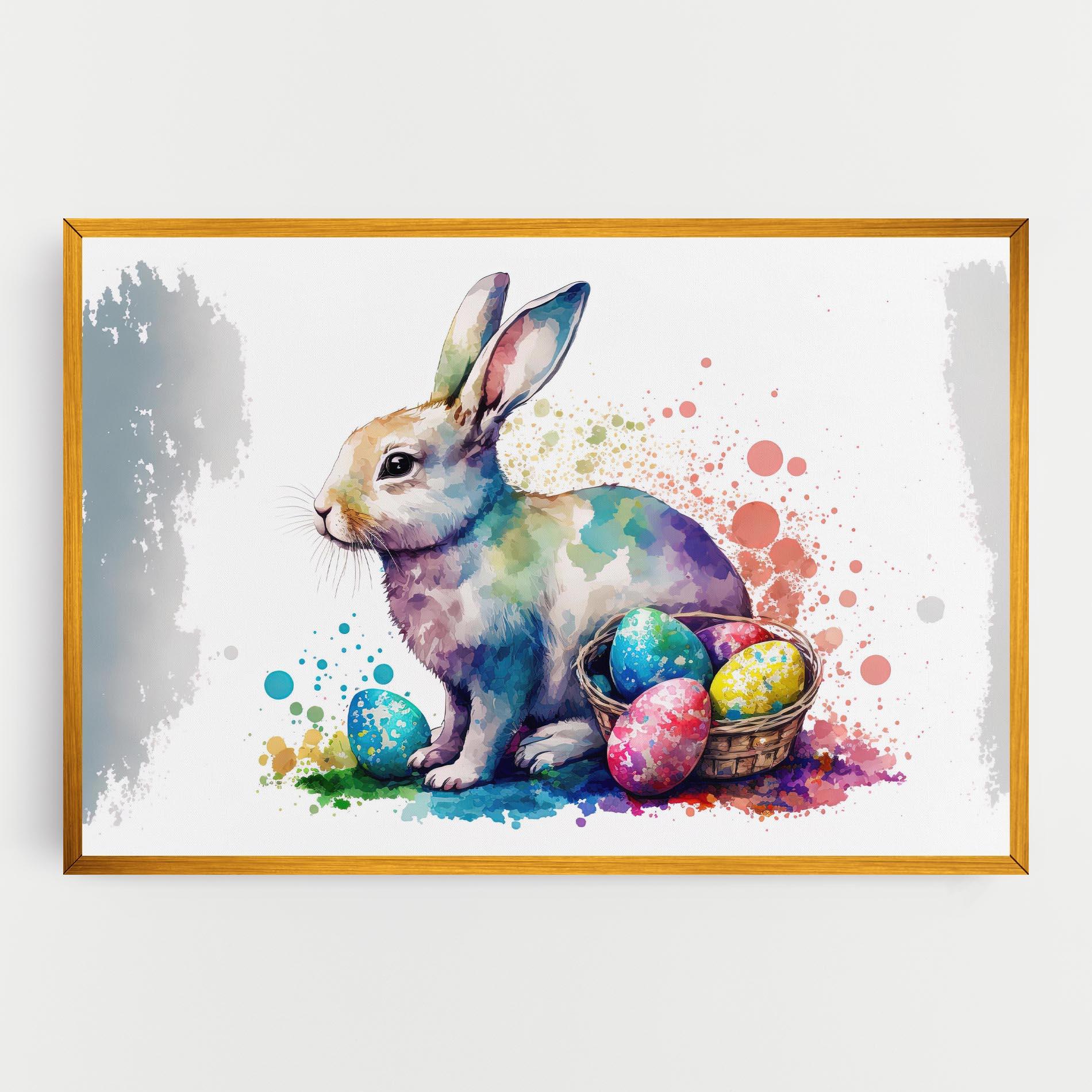 Картина на платно Easter Bunny Watercolor mockup 0