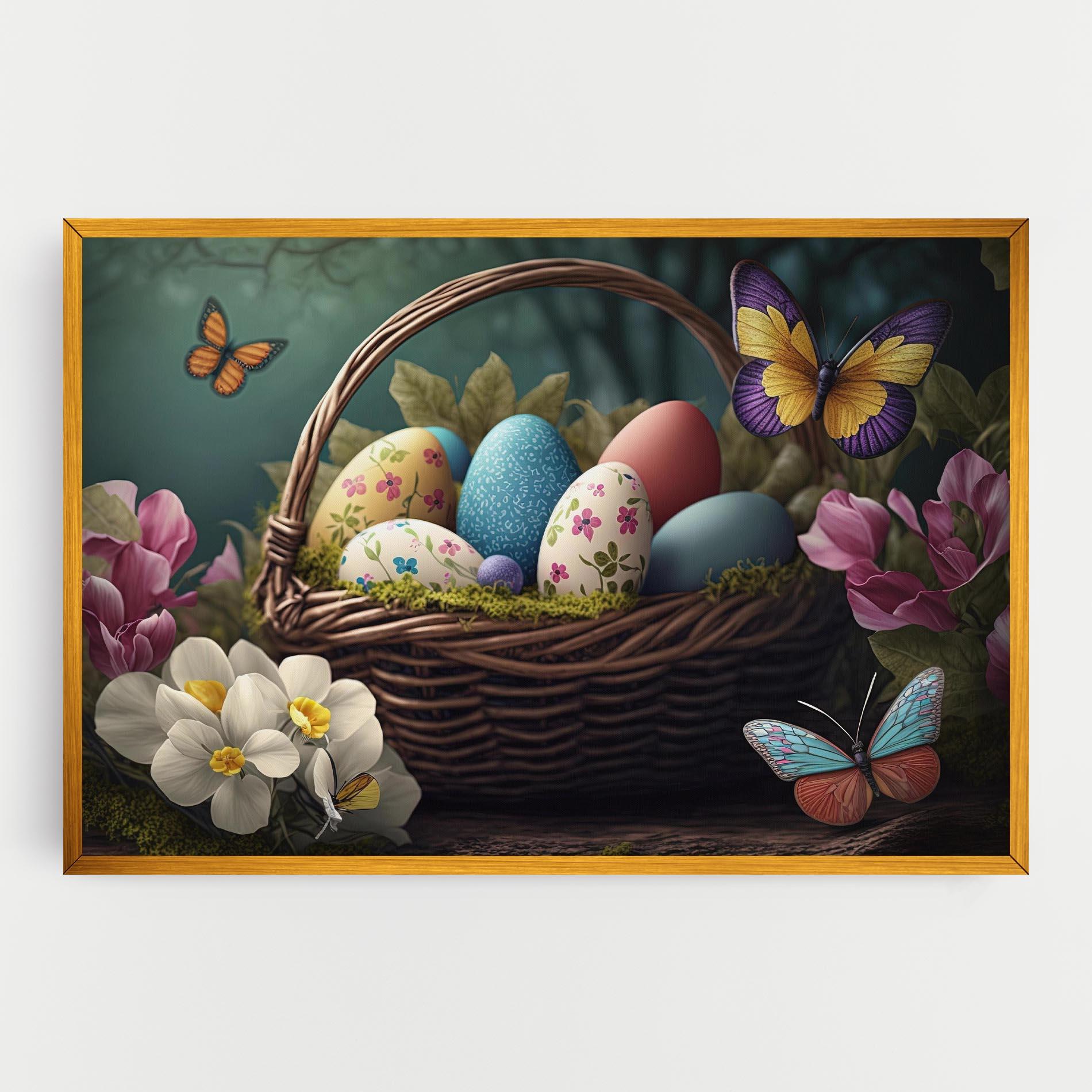 Картина на платно Easter Eggs Butterfly mockup 0