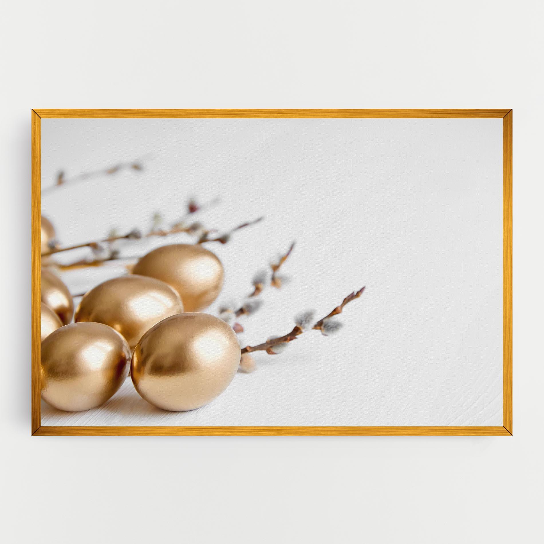 Картина на платно Easter Gold Eggs mockup 0