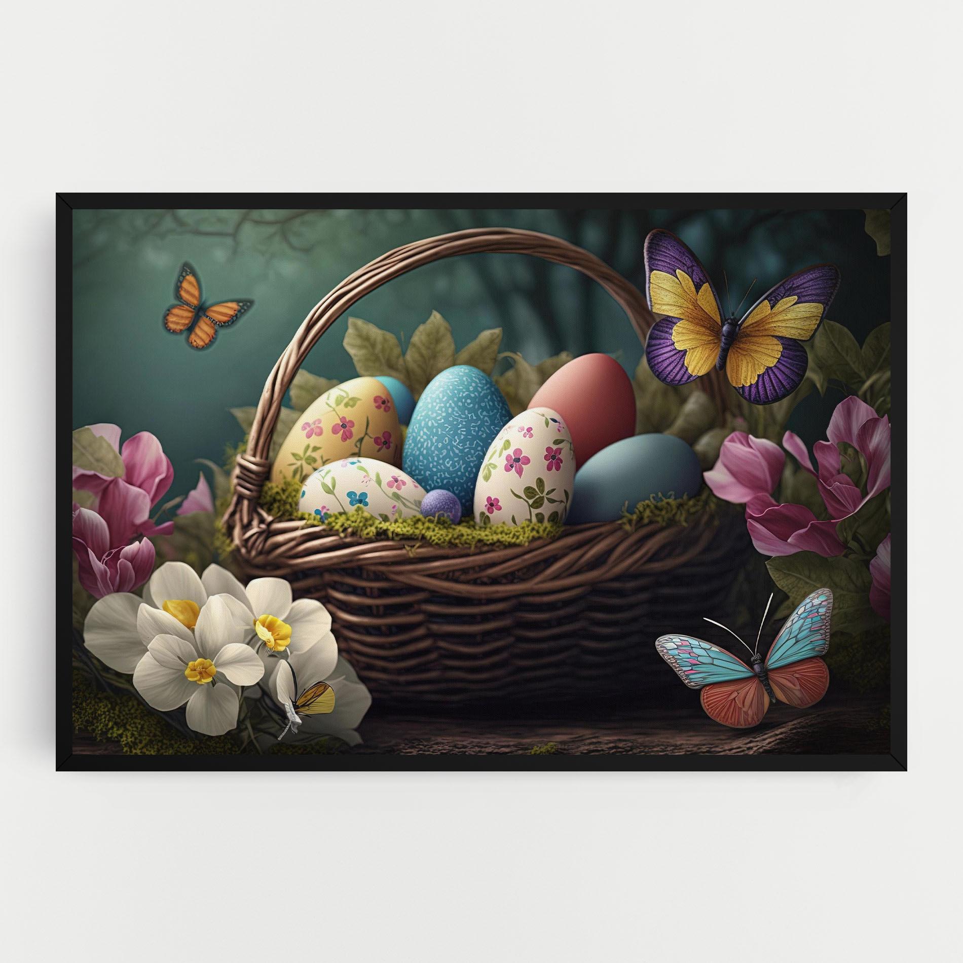 Картина на платно Easter Eggs Butterfly mockup 0