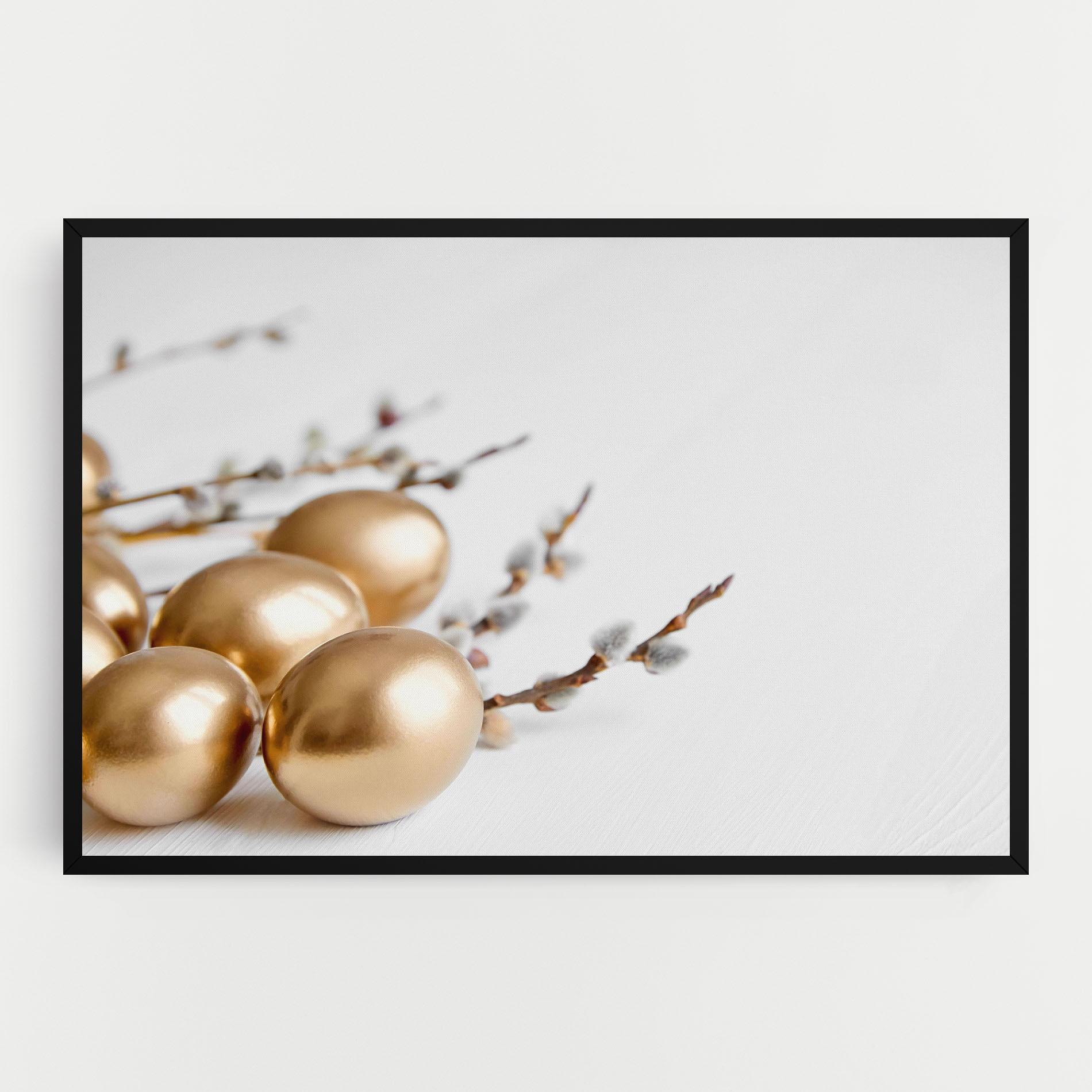 Картина на платно Easter Gold Eggs mockup 0