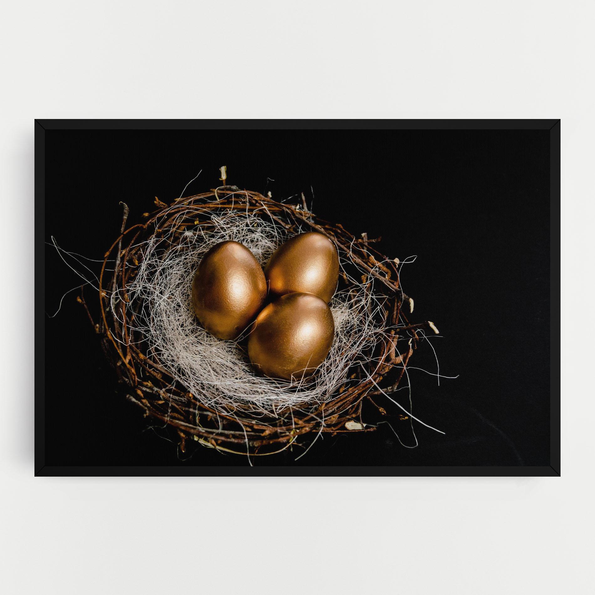 Картина на платно Pretty Golden Easter Eggs mockup 0