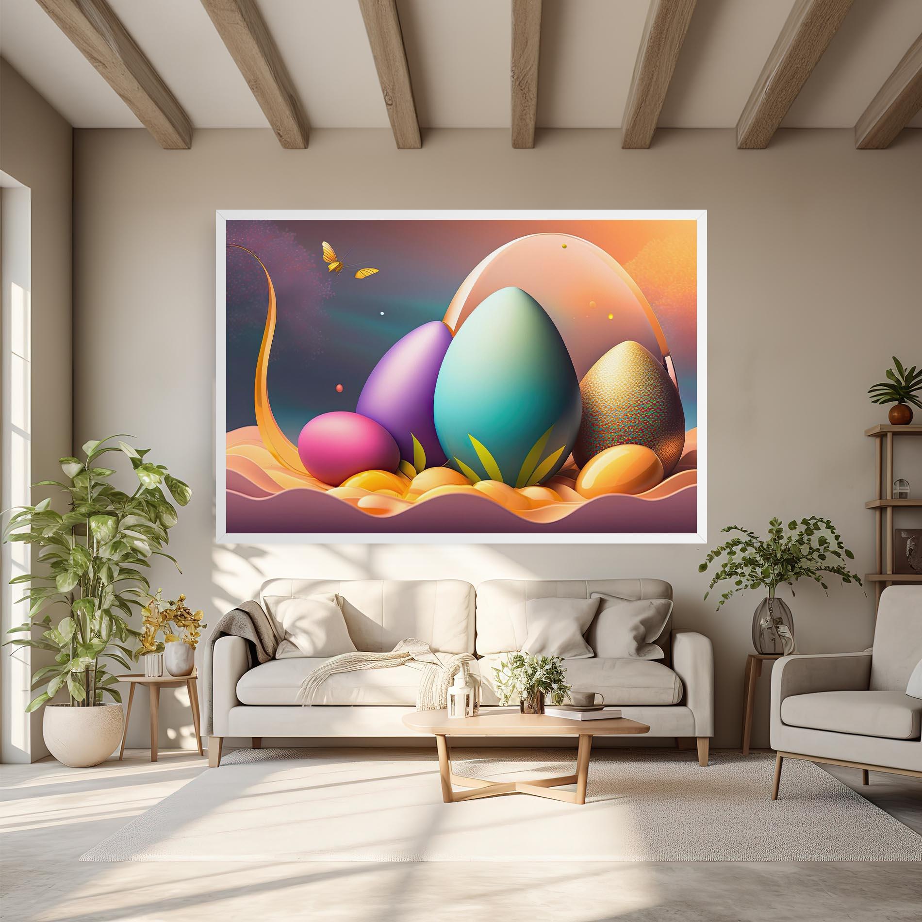 Картина на платно Big Blue Easter Egg mockup 6