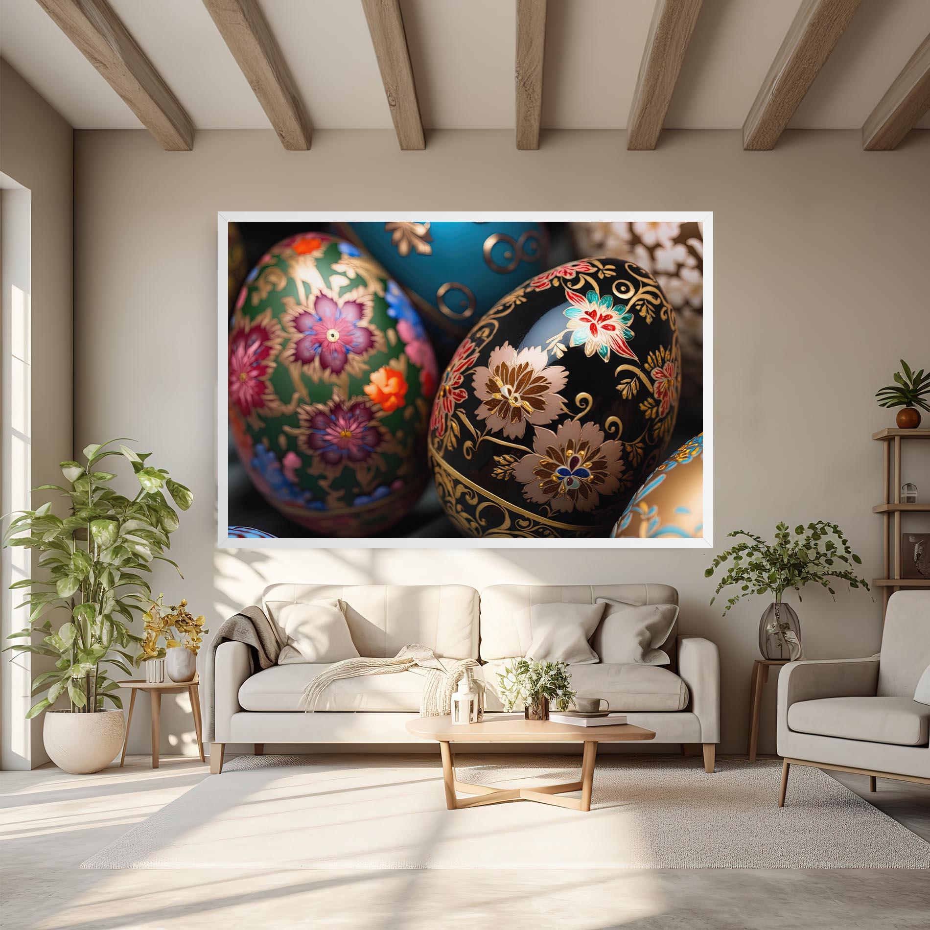 Картина на платно Close Up Painted Eggs mockup 6