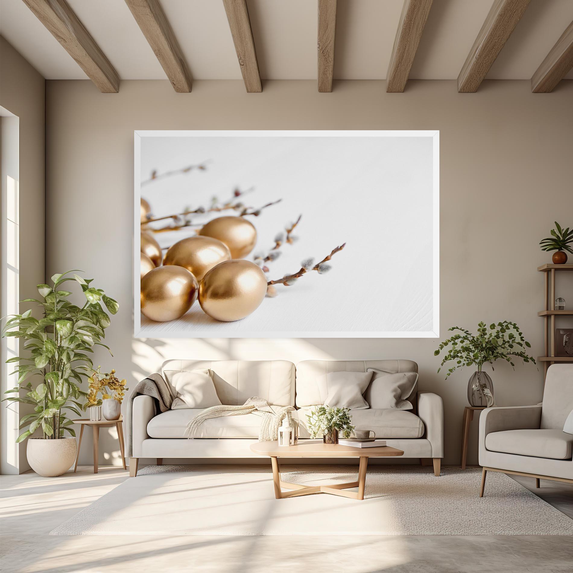 Картина на платно Easter Gold Eggs mockup 6
