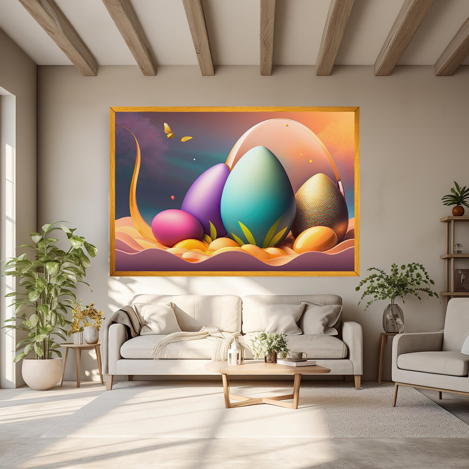 Картина на платно Big Blue Easter Egg mockup 6